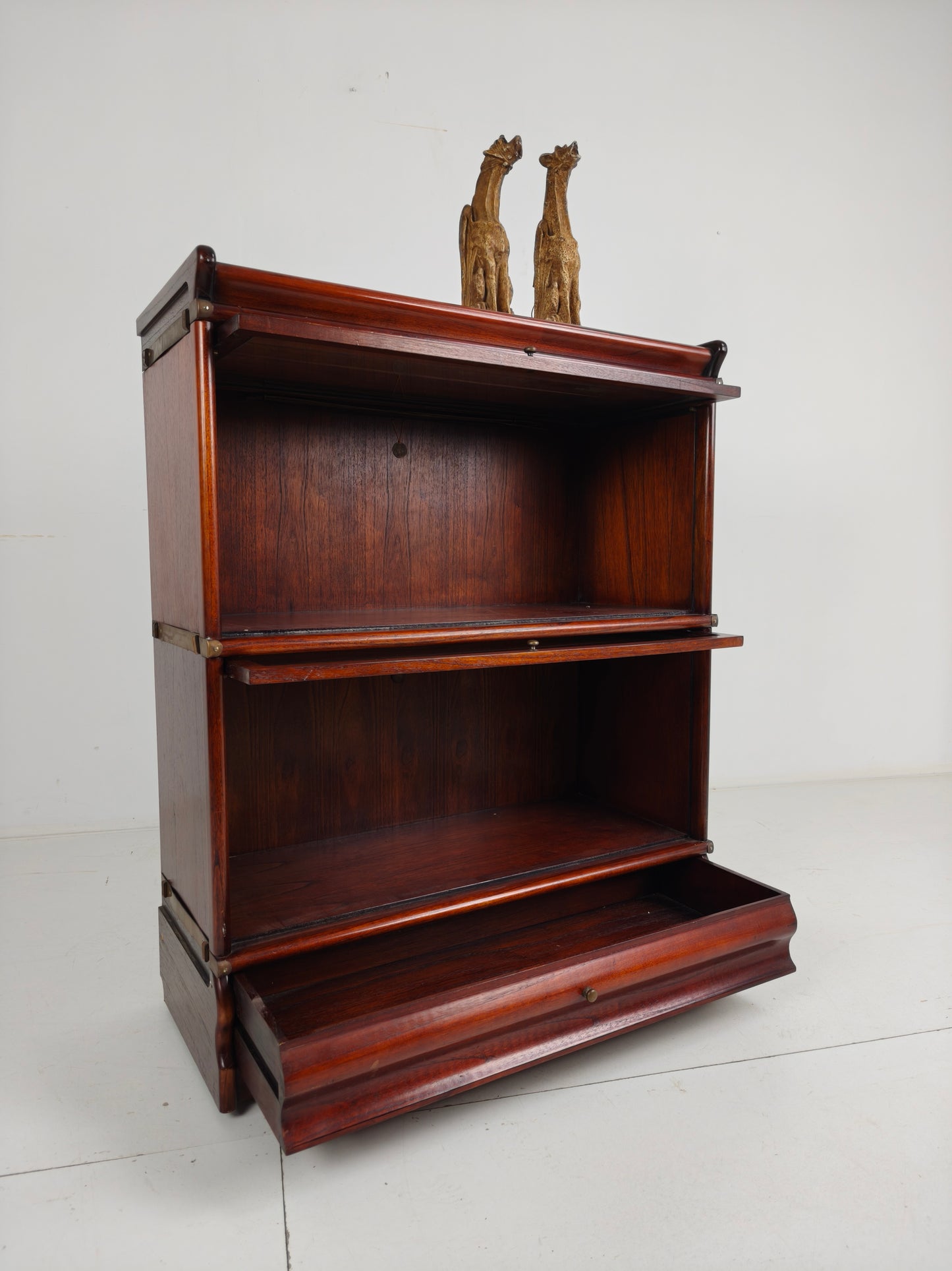 Mahogany Globe-Wernicke Modular Bookcase with Under-Drawers