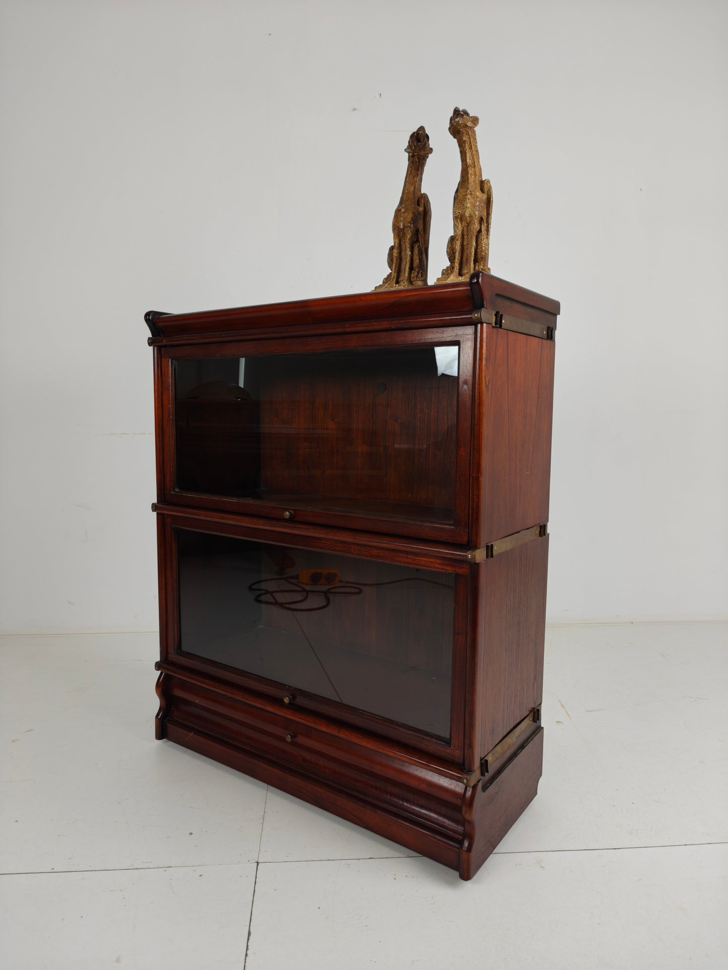 Mahogany Globe-Wernicke Modular Bookcase with Under-Drawers