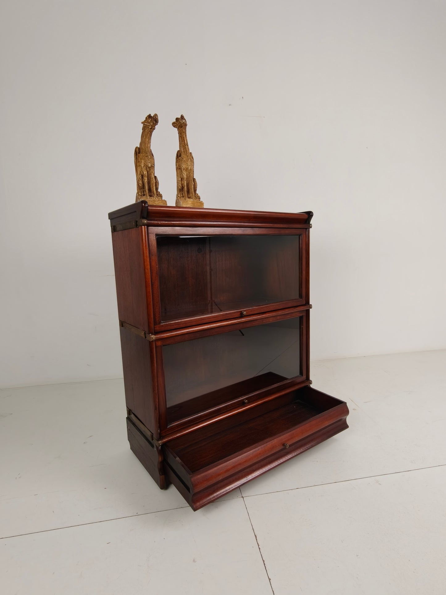 Mahogany Globe-Wernicke Modular Bookcase with Under-Drawers