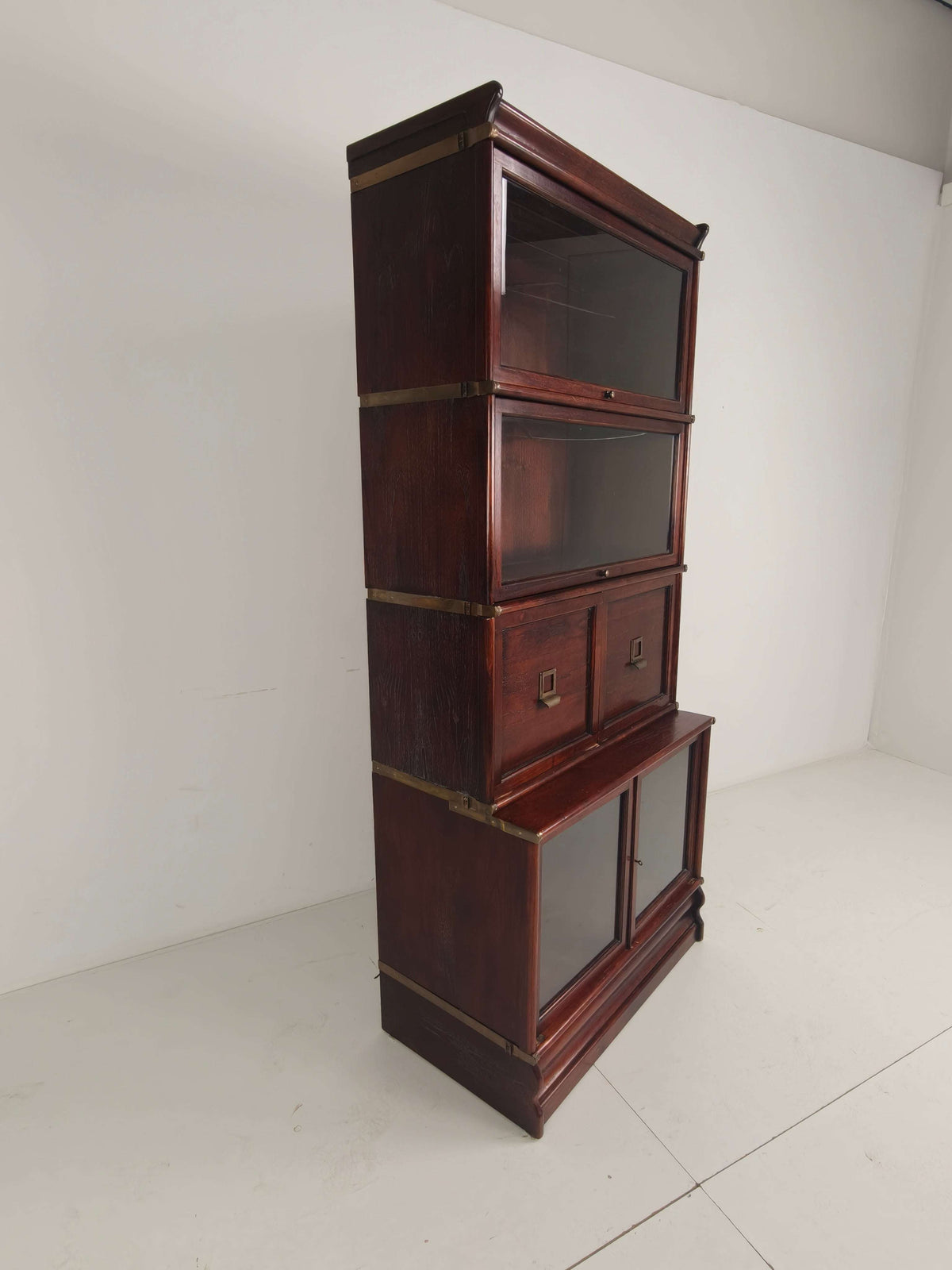 English Mahogany Bookcase – Globe Style – Modular – Late 20th Century English Mahogany Bookcase – Globe Style – Modular – Late 20th Century