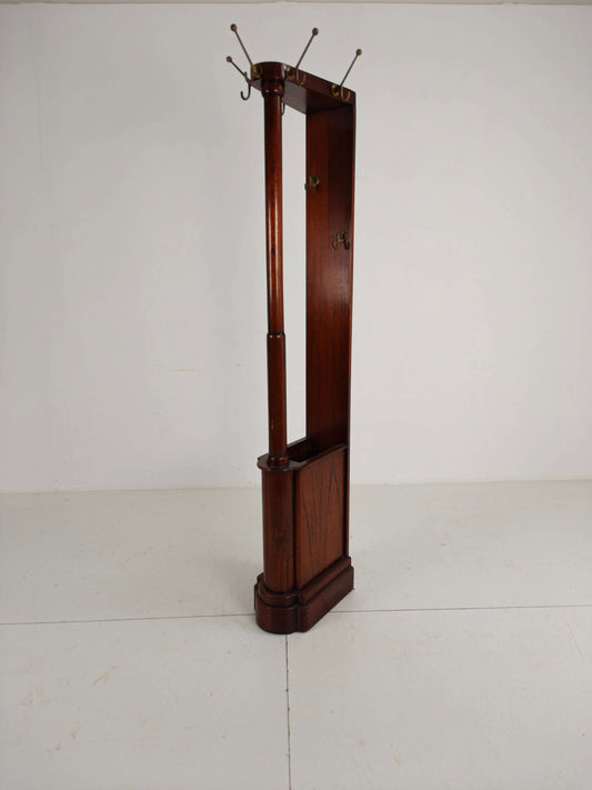 Elegant English Mahogany Coat Rack with Umbrella Stand – Art Deco Style Elegant English Mahogany Coat Rack with Umbrella Stand – Art Deco Style