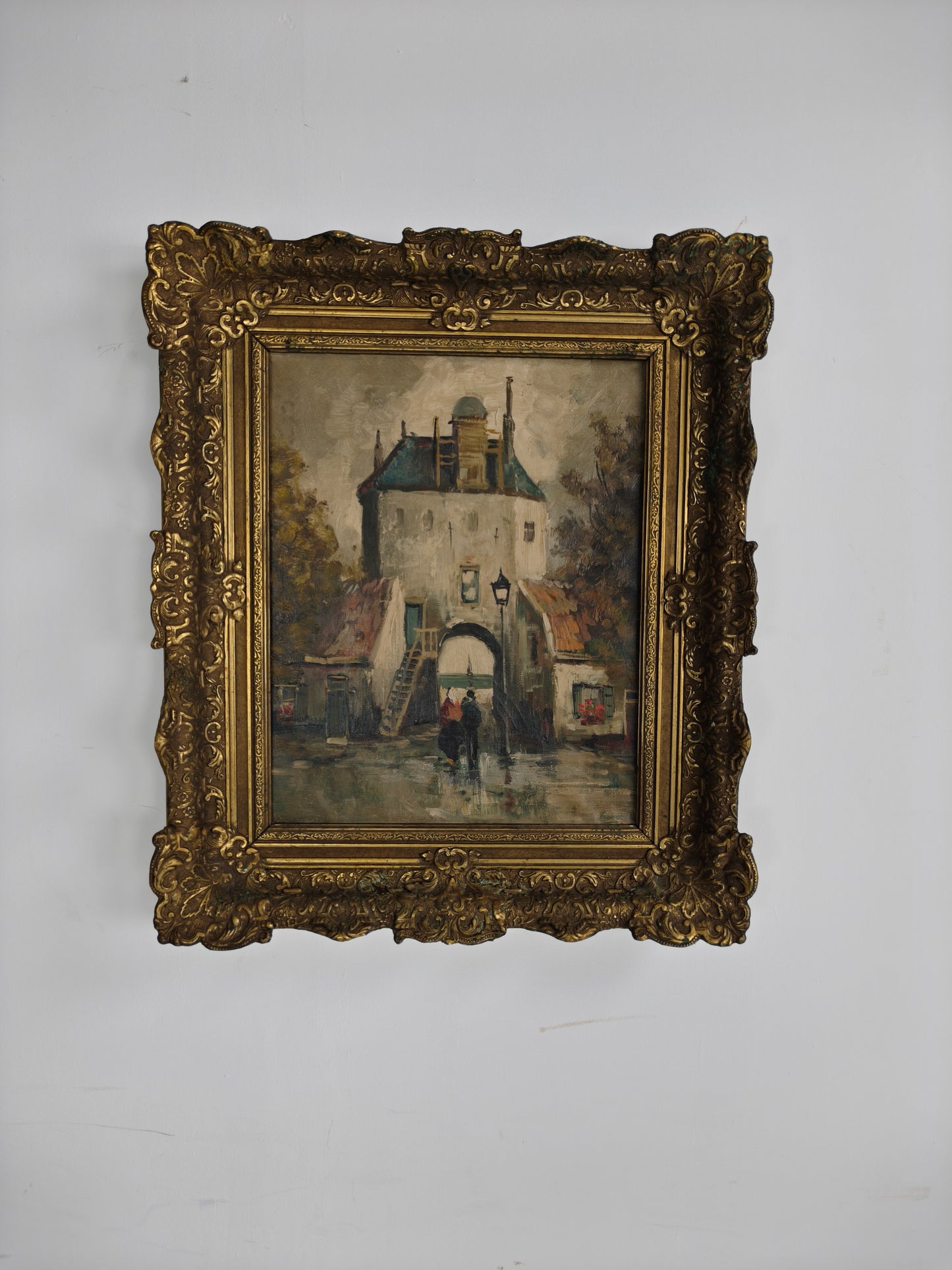 19th-Century Oil Painting – City Gate of Harderwijk, The Netherlands