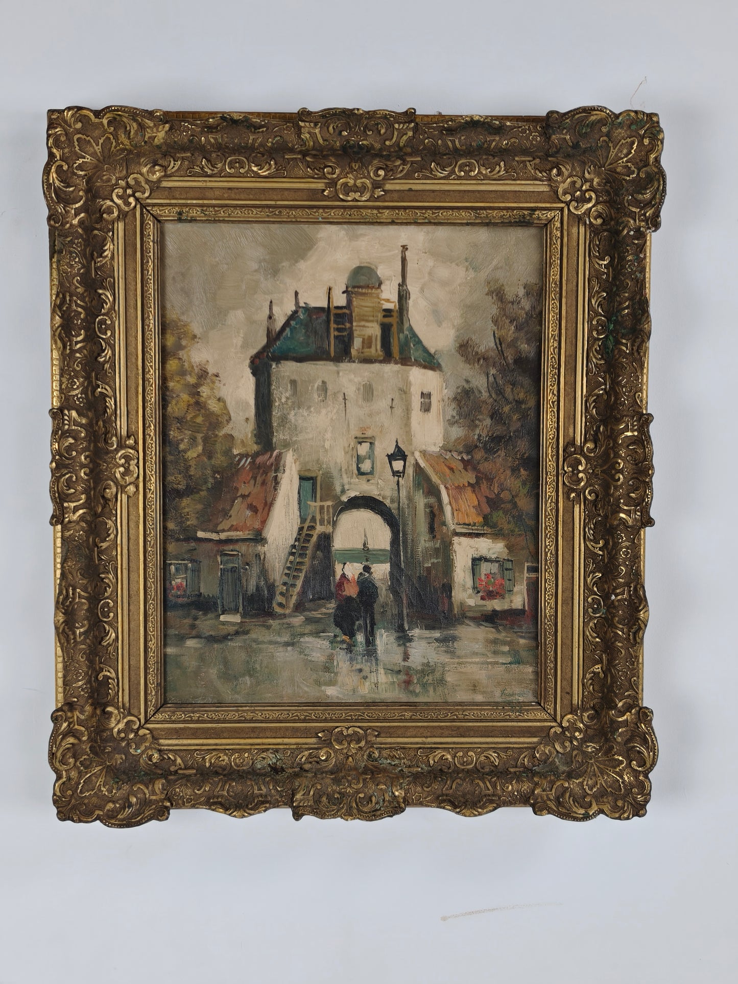 19th-Century Oil Painting – City Gate of Harderwijk, The Netherlands