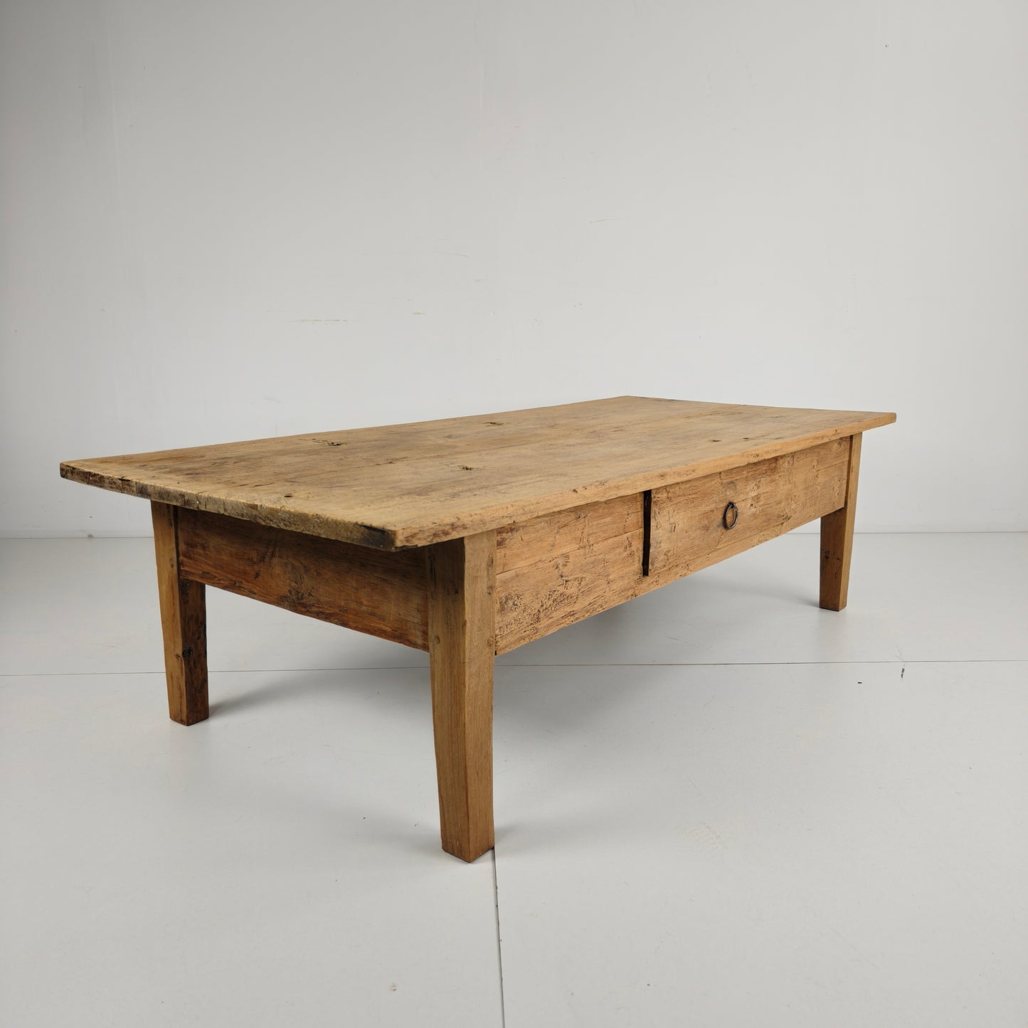 Antique 19th Century French Farmhouse Oak Coffee Table