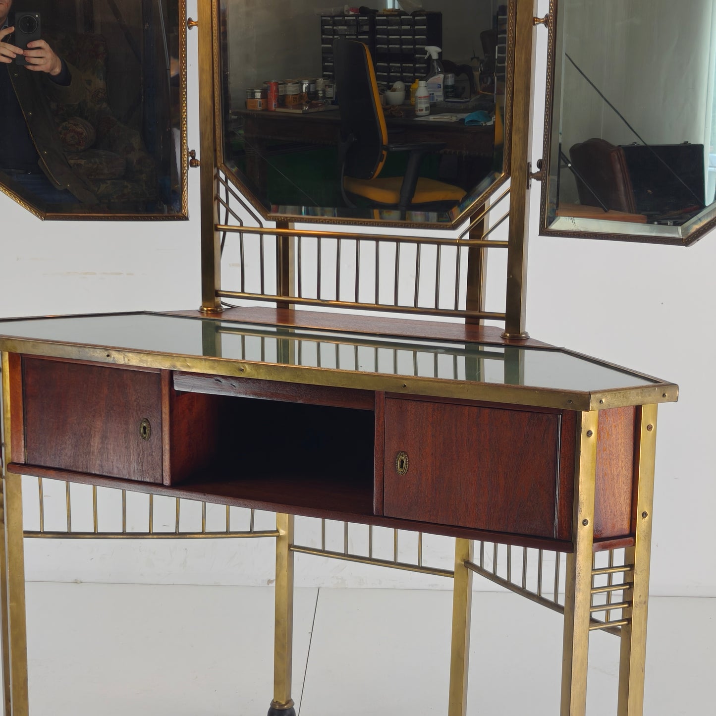 Antique French Brass Dressing Table -1930