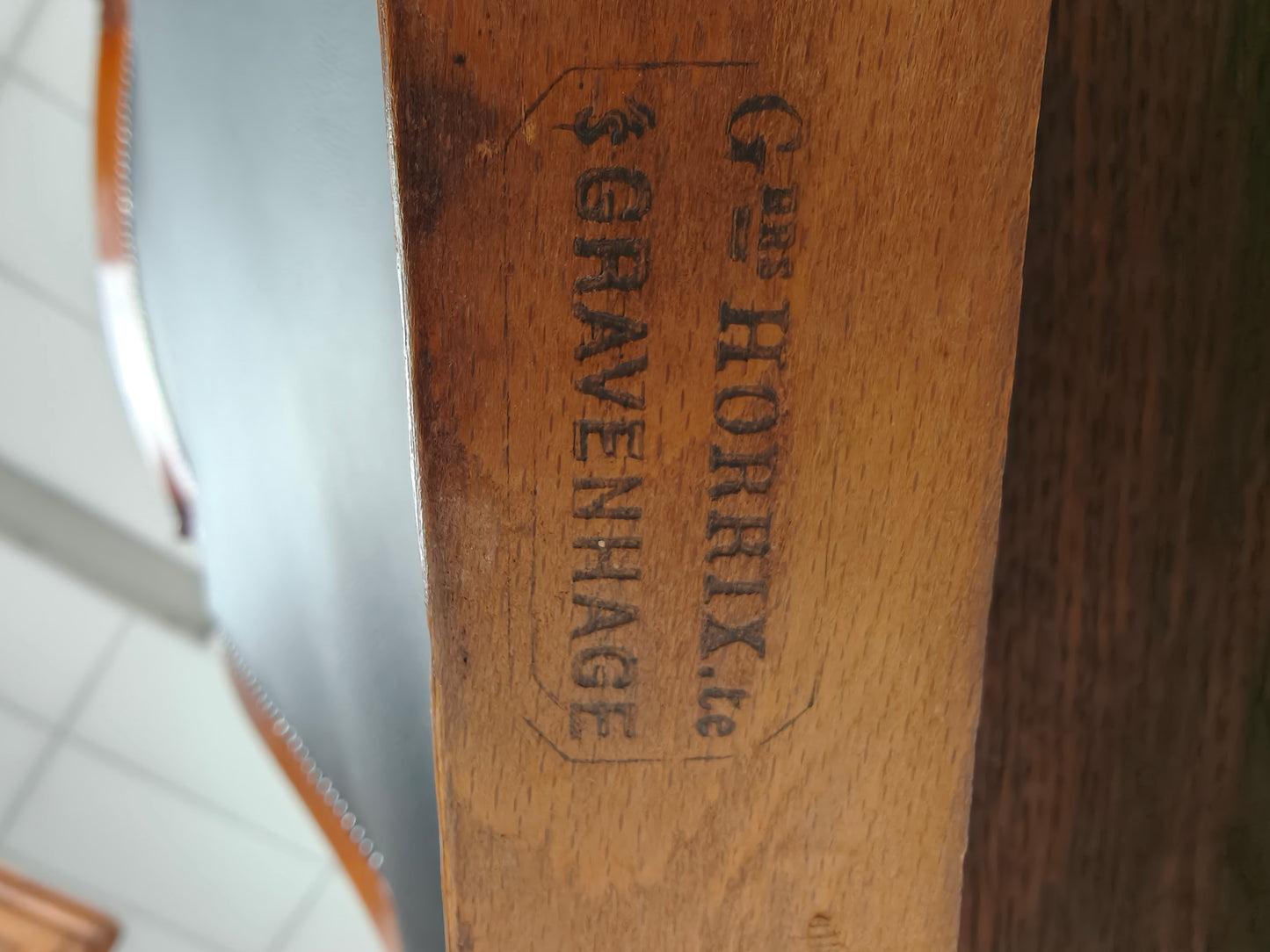 19th Century Antique Library Chair by Horrix – Black Leather