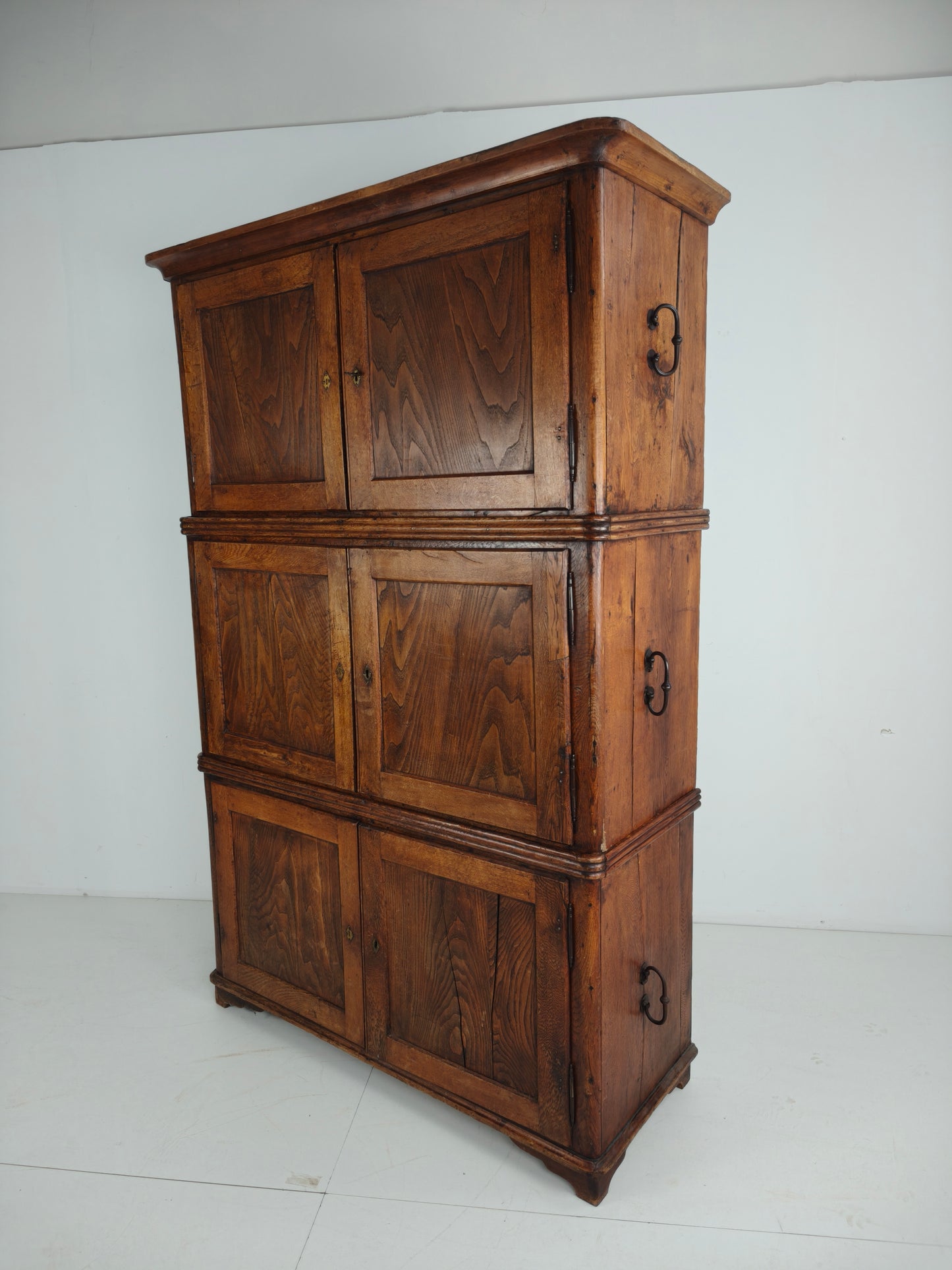 19th Century European Pine Campaign Cabinet / Chest-on-Chest