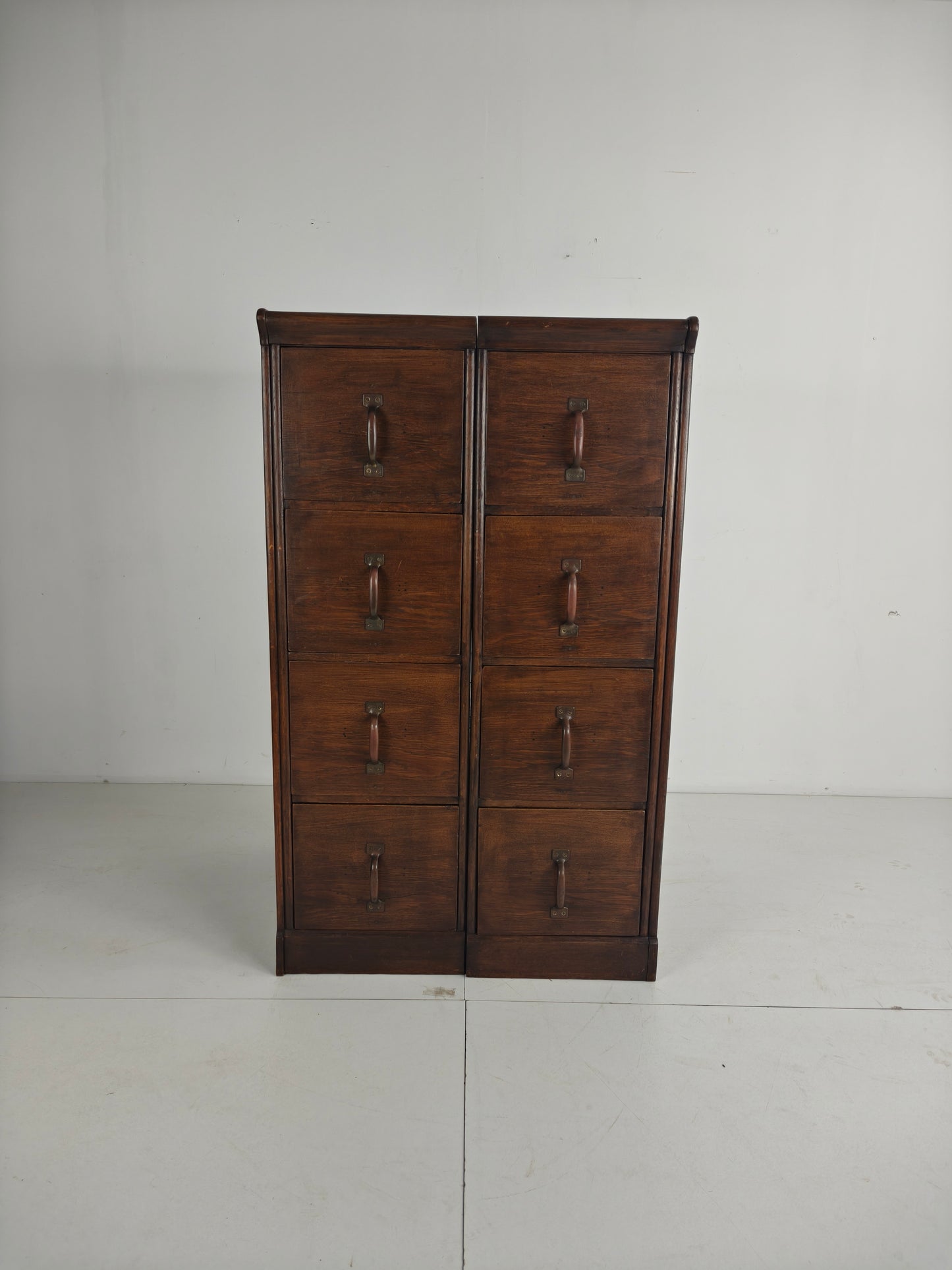 Solid Oak Double Archive Cabinet – Dutch, 1920–1940