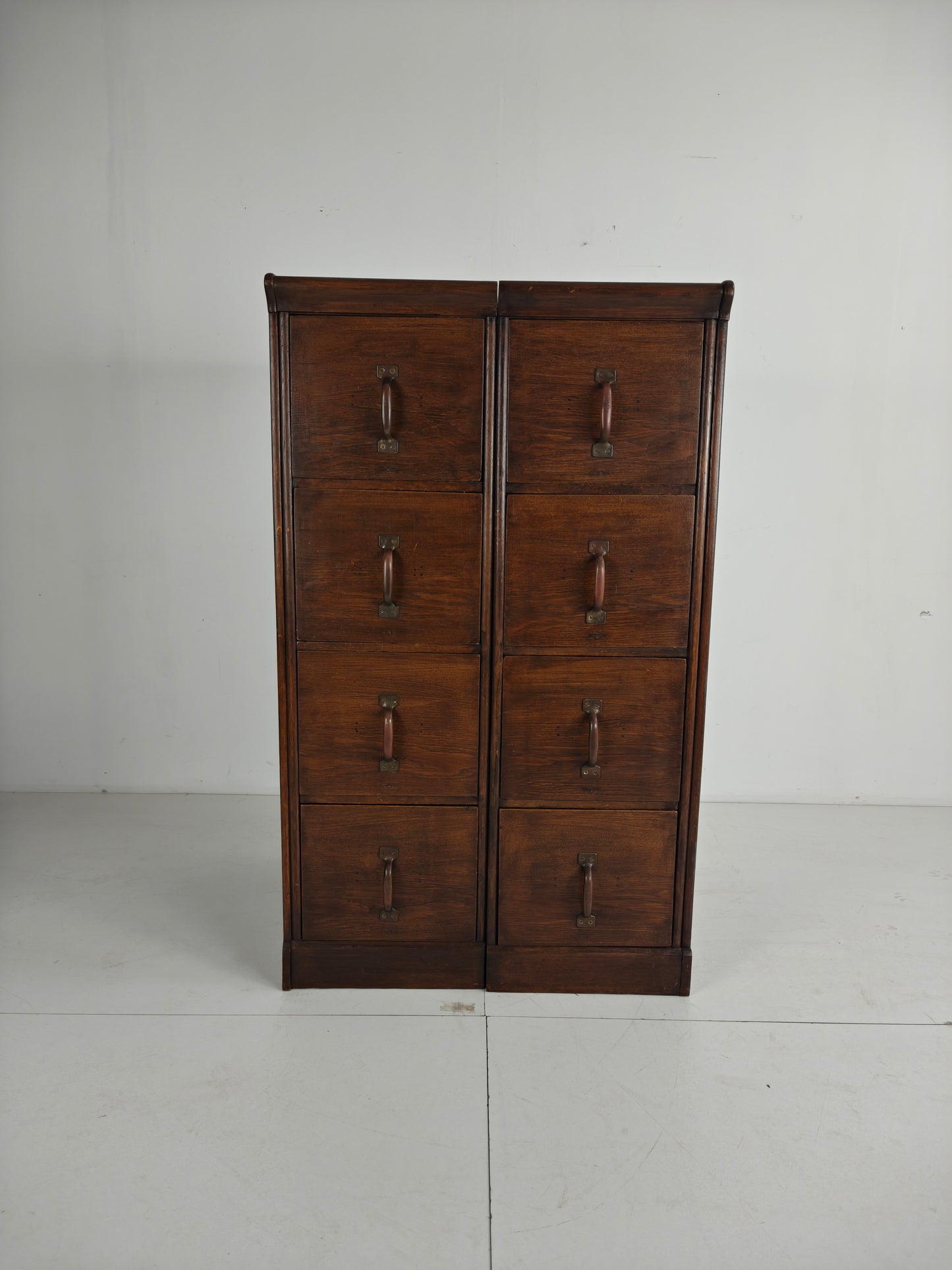 Solid Oak Double Archive Cabinet – Dutch, 1920–1940