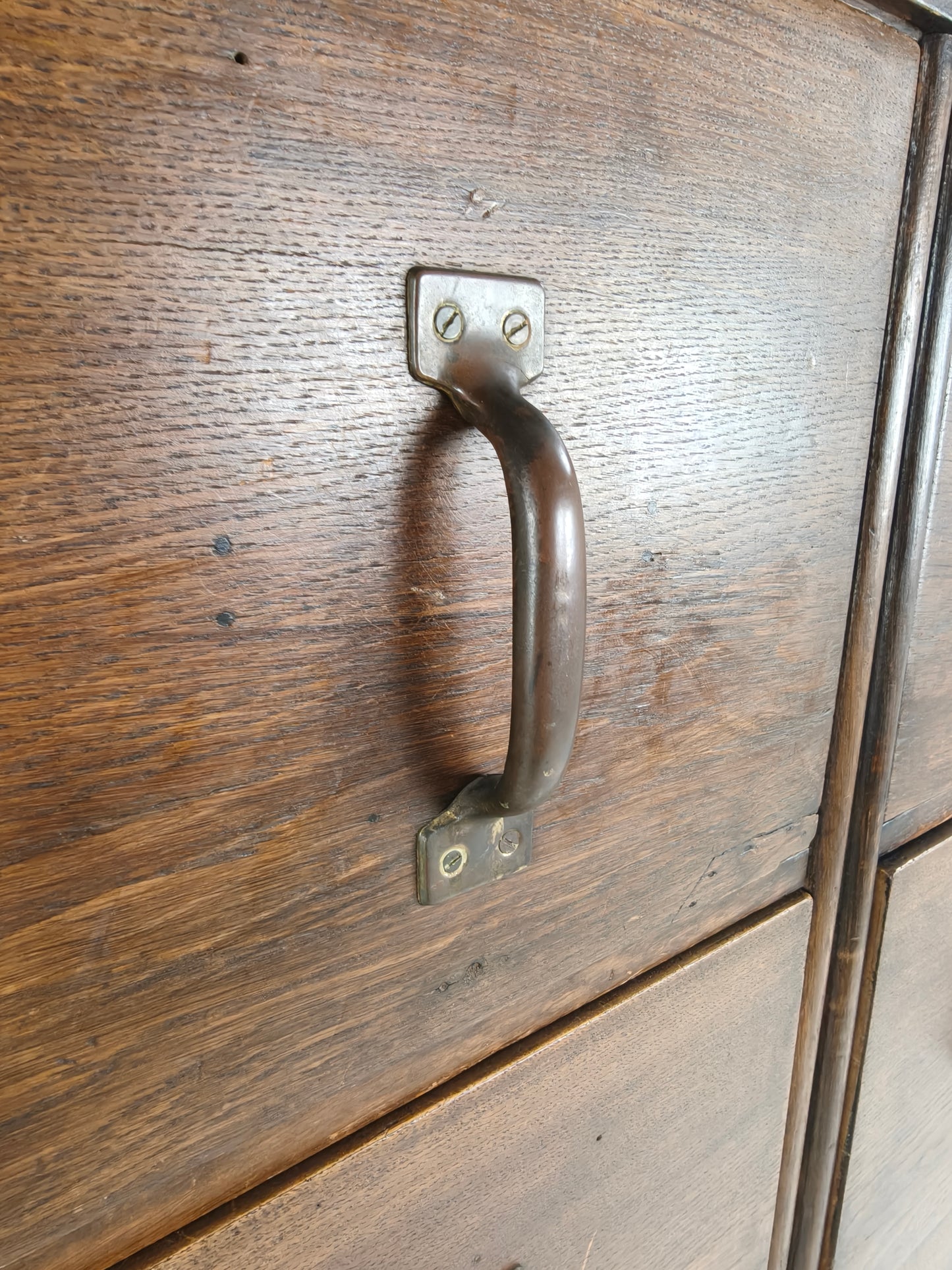 Solid Oak Double Archive Cabinet – Dutch, 1920–1940