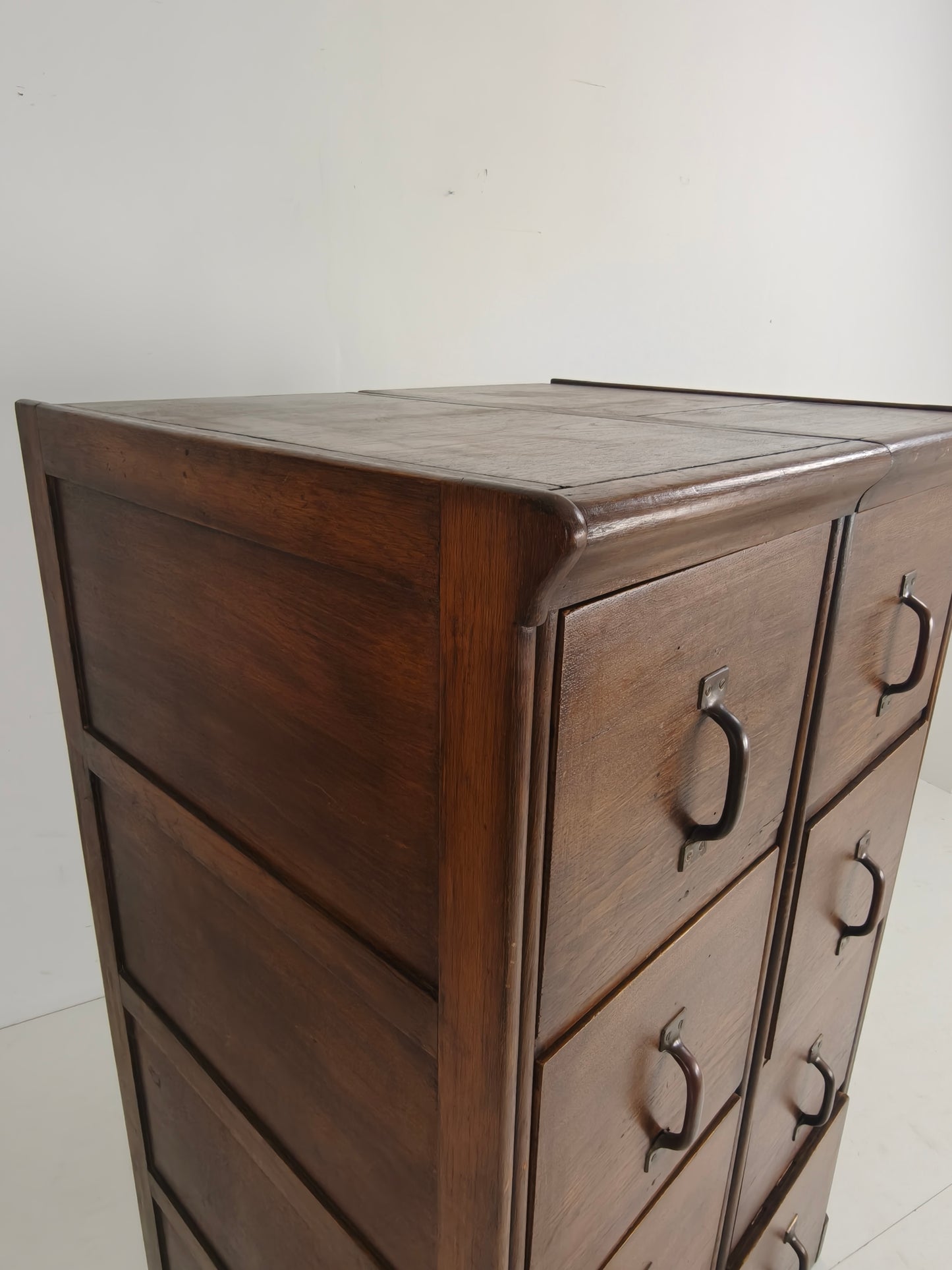 Solid Oak Double Archive Cabinet – Dutch, 1920–1940