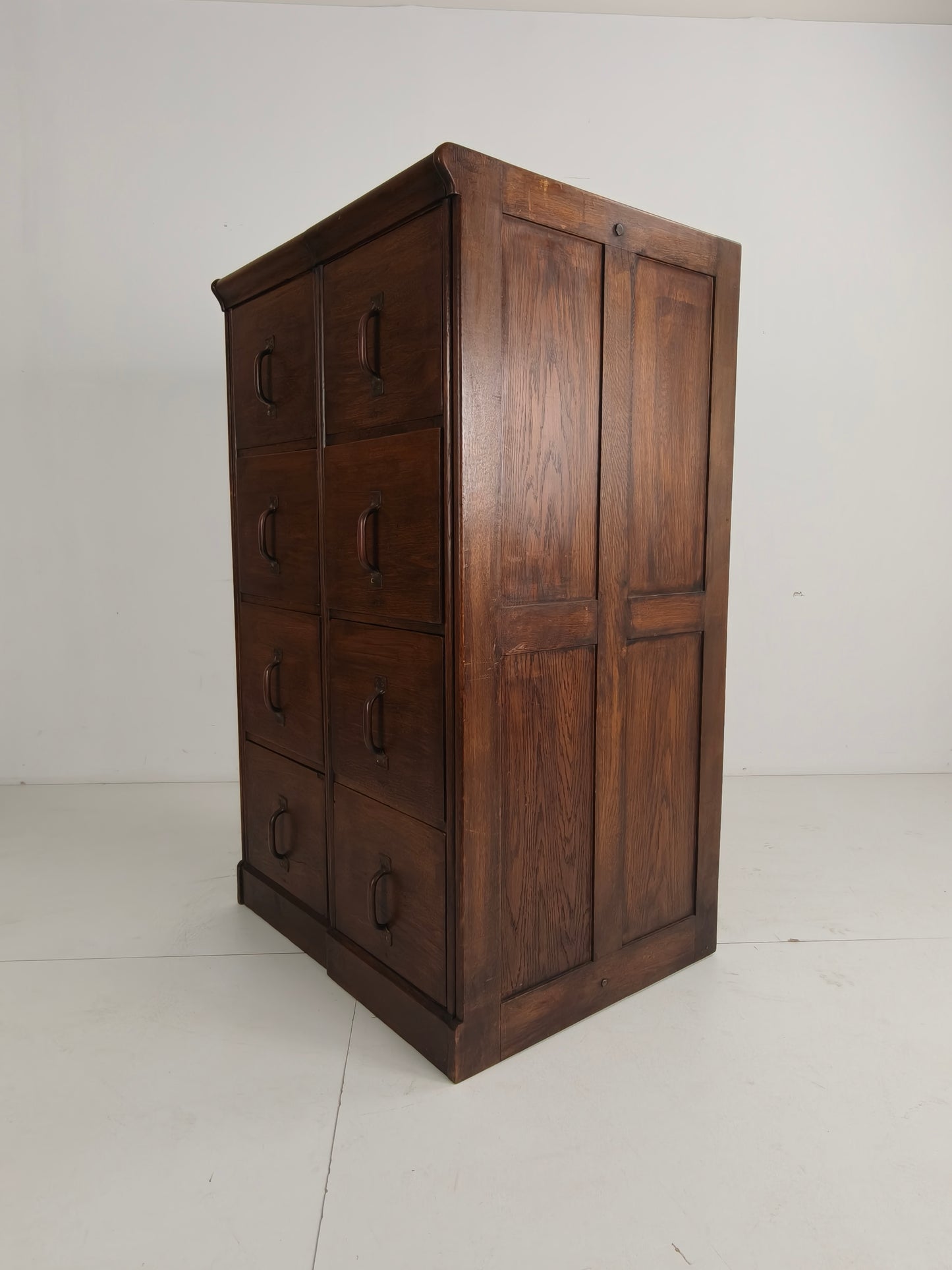 Solid Oak Double Archive Cabinet – Dutch, 1920–1940