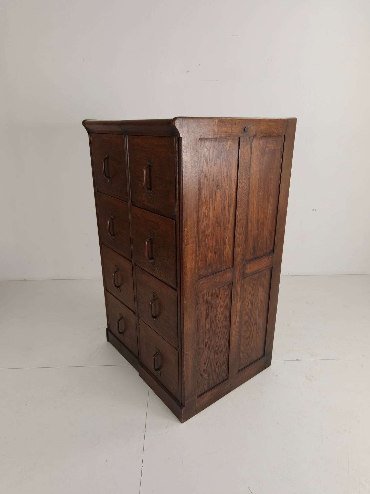 Solid Oak Double Archive Cabinet – Dutch, 1920–1940