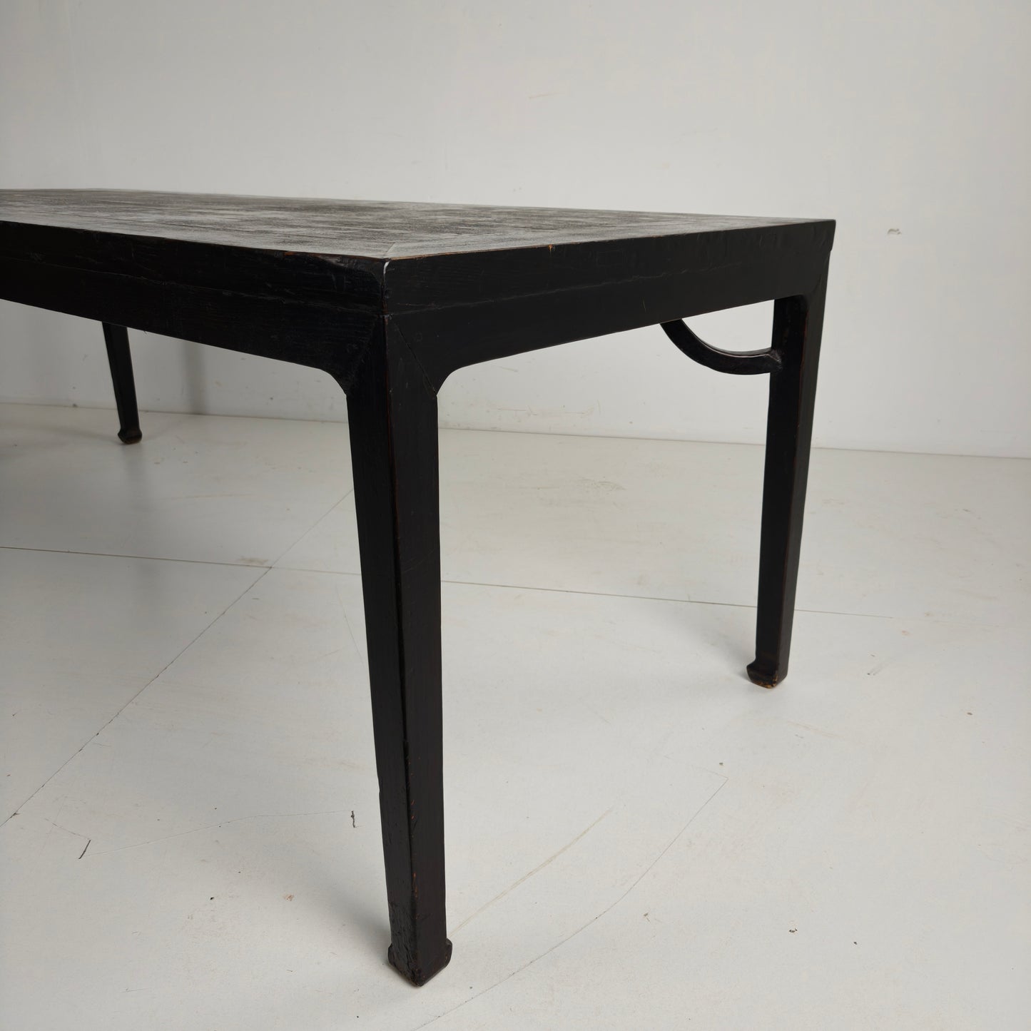 Black Chinese Qing Dining Table (230 cm) — Mid to Late 18th Century — Original Lacquer
