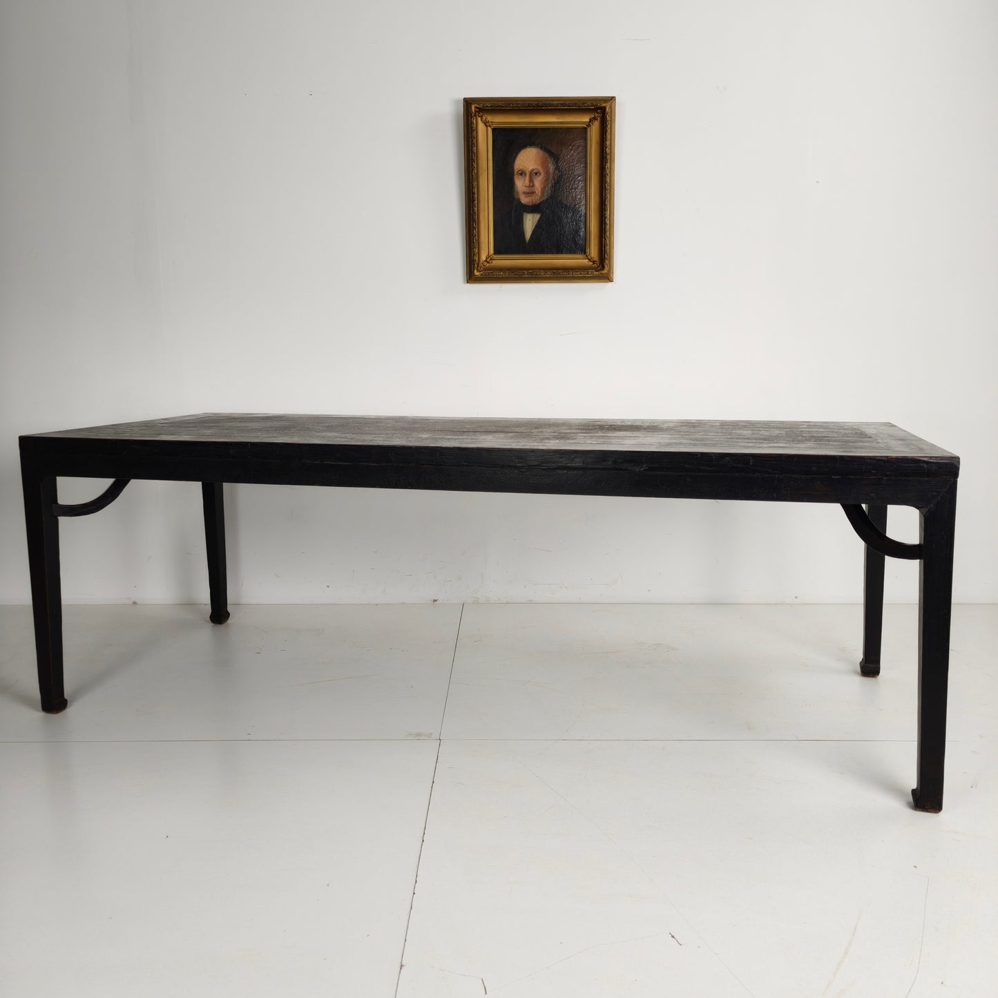 Black Chinese Qing Dining Table (230 cm) — Mid to Late 18th Century — Original Lacquer