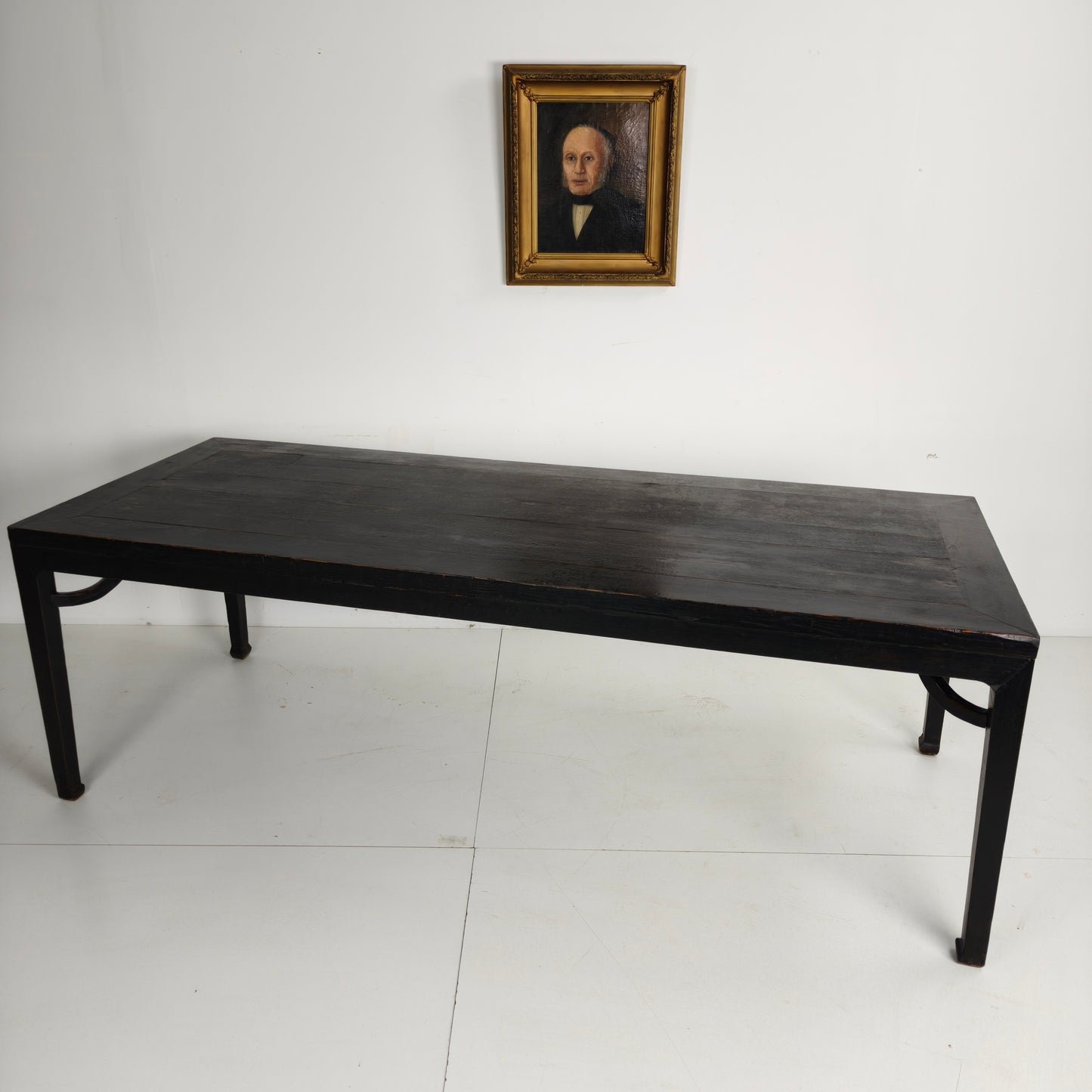 Black Chinese Qing Dining Table (230 cm) — Mid to Late 18th Century — Original Lacquer