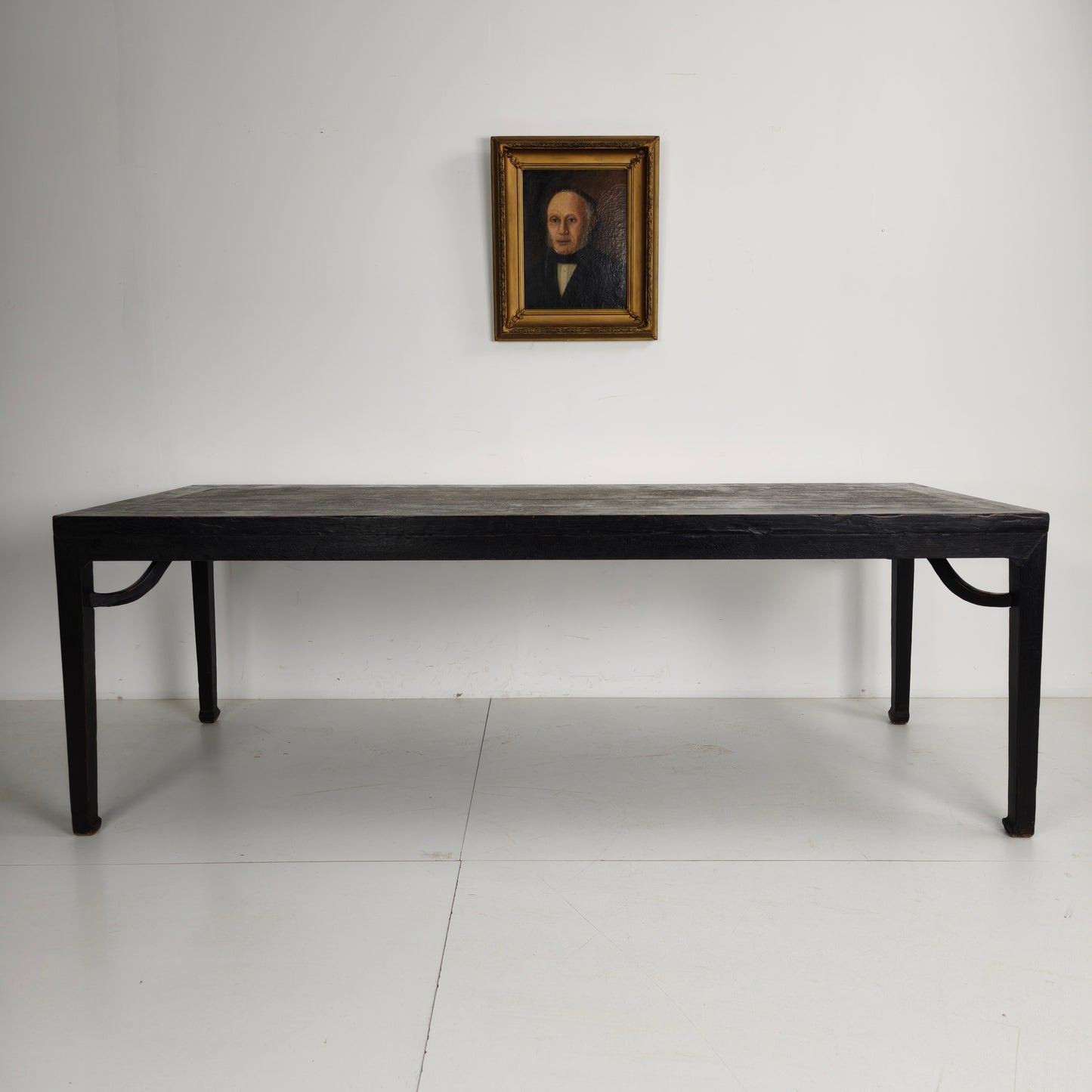 Black Chinese Qing Dining Table (230 cm) — Mid to Late 18th Century — Original Lacquer
