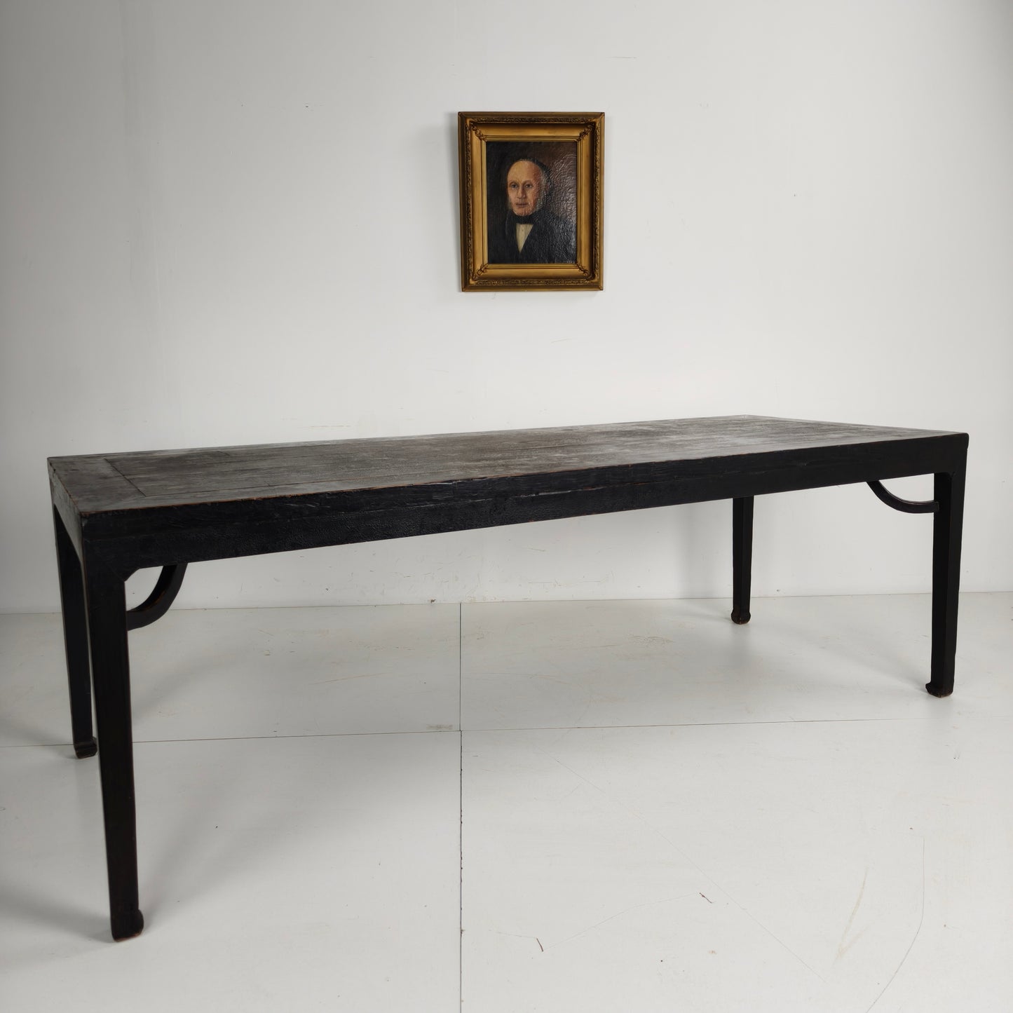 Black Chinese Qing Dining Table (230 cm) — Mid to Late 18th Century — Original Lacquer
