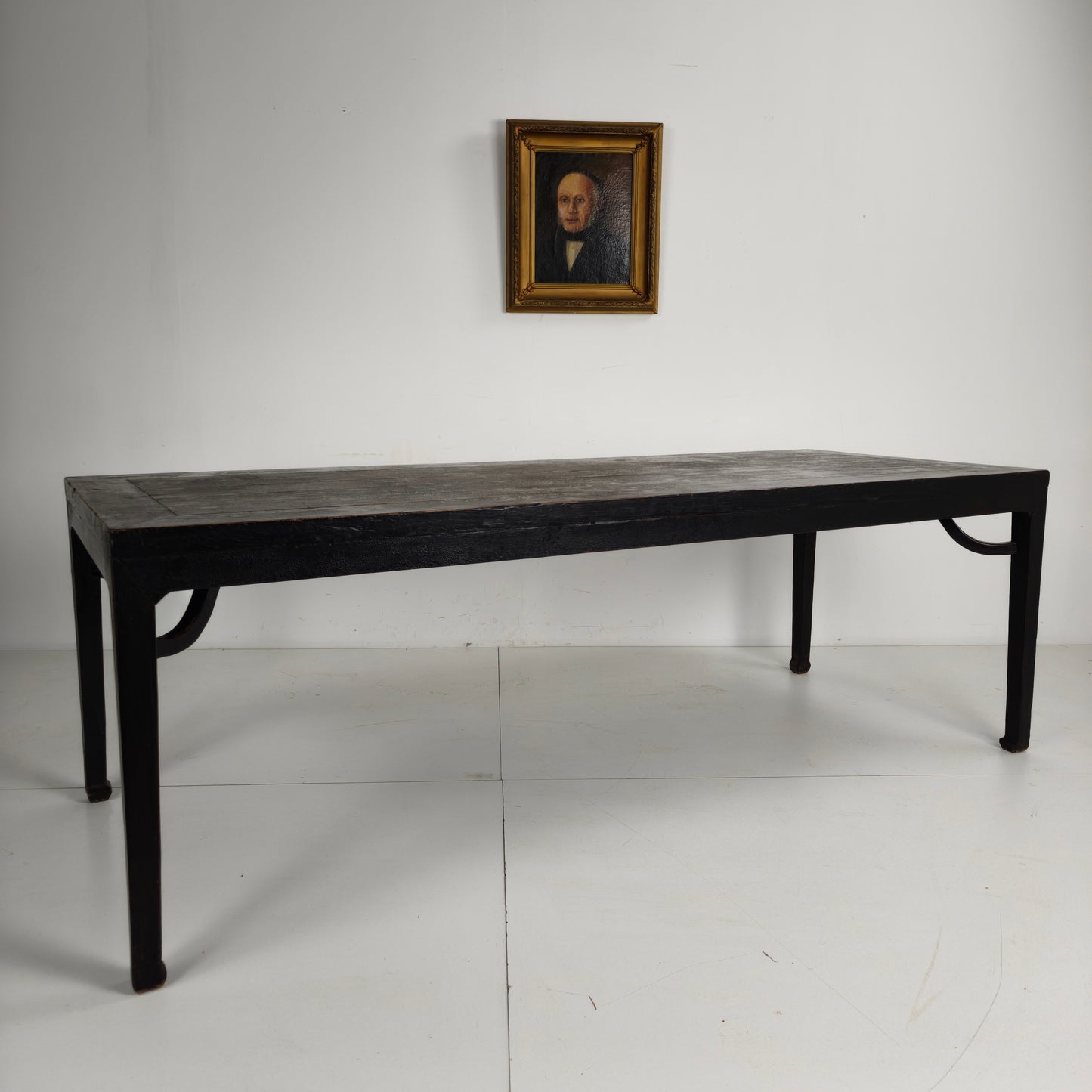 Black Chinese Qing Dining Table (230 cm) — Mid to Late 18th Century — Original Lacquer