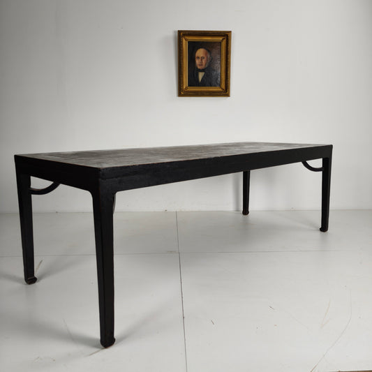 Black Chinese Qing Dining Table (230 cm) — Mid to Late 18th Century — Original Lacquer