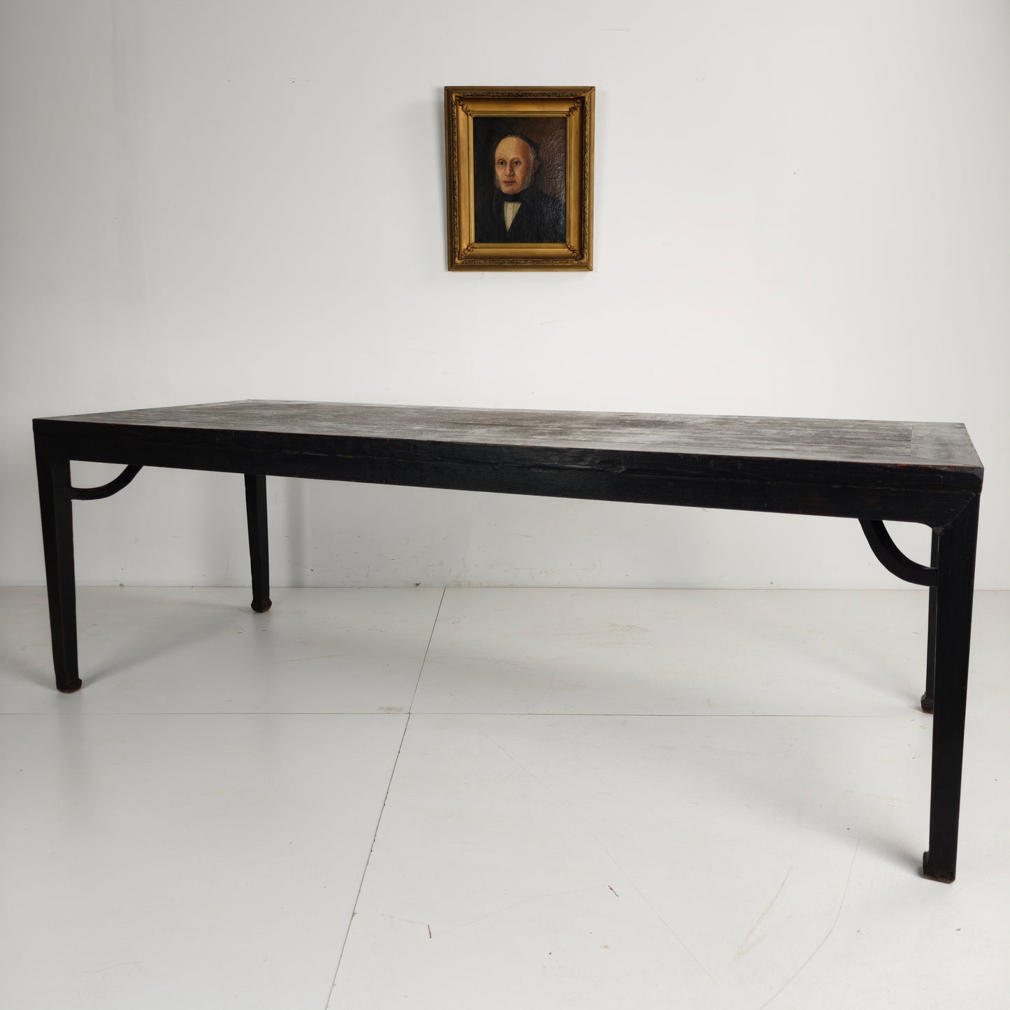 Black Chinese Qing Dining Table (230 cm) — Mid to Late 18th Century — Original Lacquer
