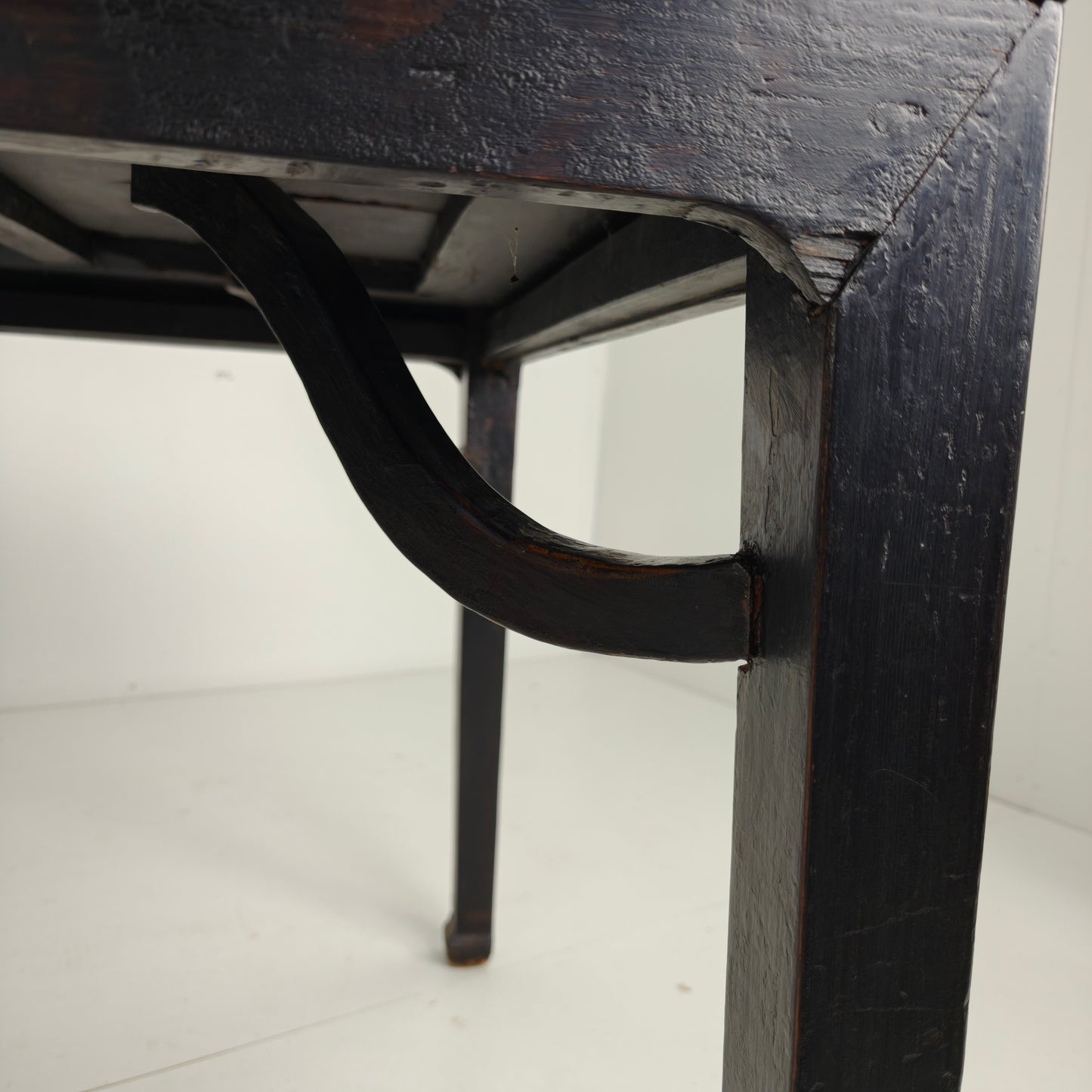 Black Chinese Qing Dining Table (230 cm) — Mid to Late 18th Century — Original Lacquer