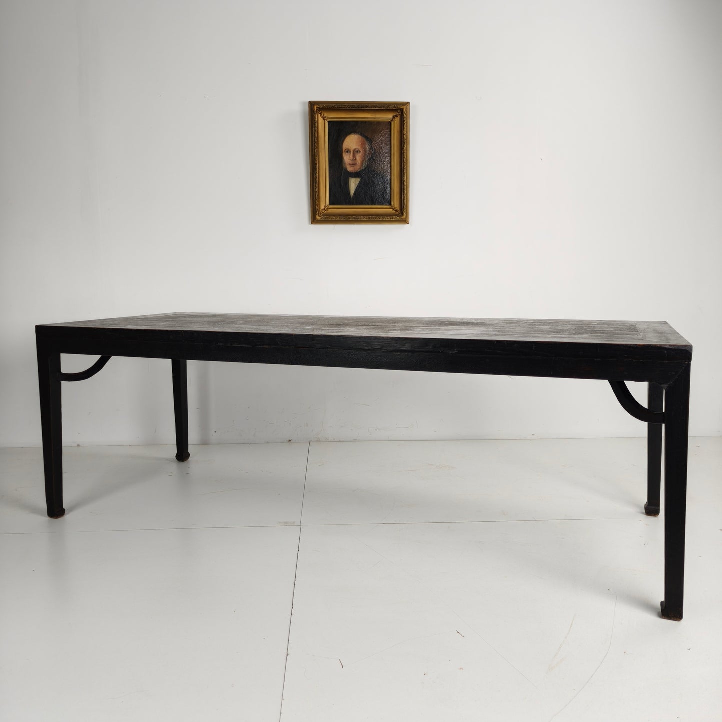 Black Chinese Qing Dining Table (230 cm) — Mid to Late 18th Century — Original Lacquer