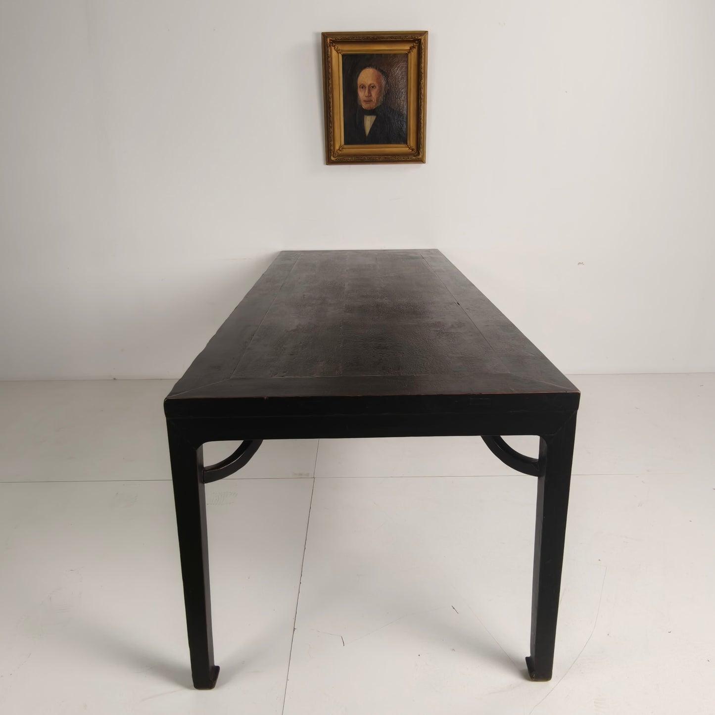 Black Chinese Qing Dining Table (230 cm) — Mid to Late 18th Century — Original Lacquer