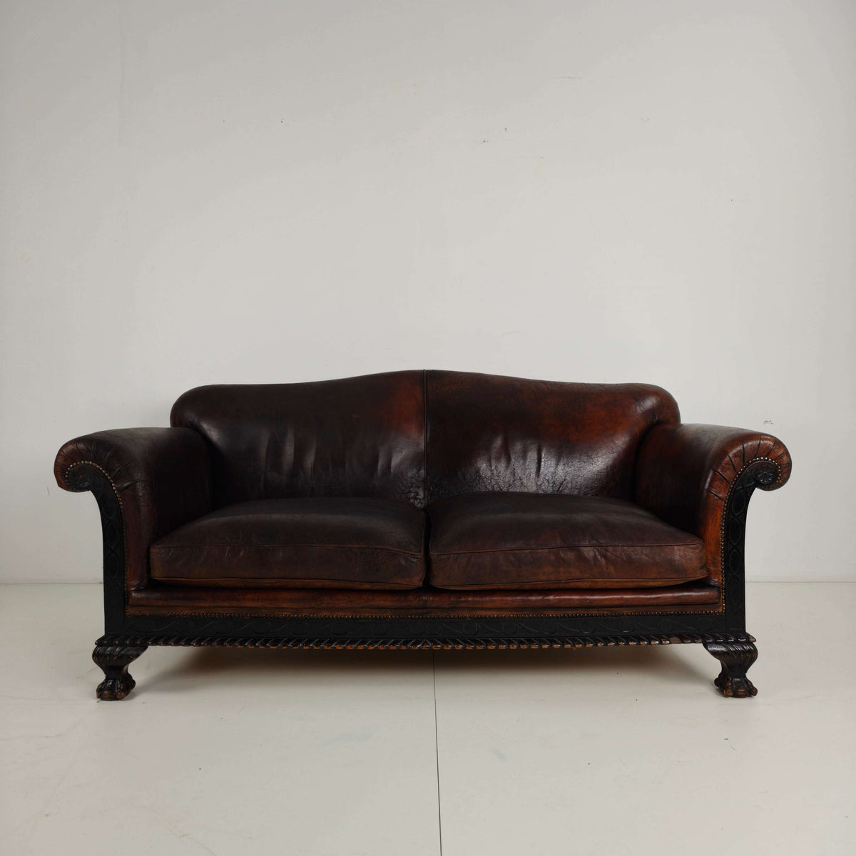 Early 20th Century Country House Camelback Club Sofa Early 20th Century Country House Camelback Club Sofa