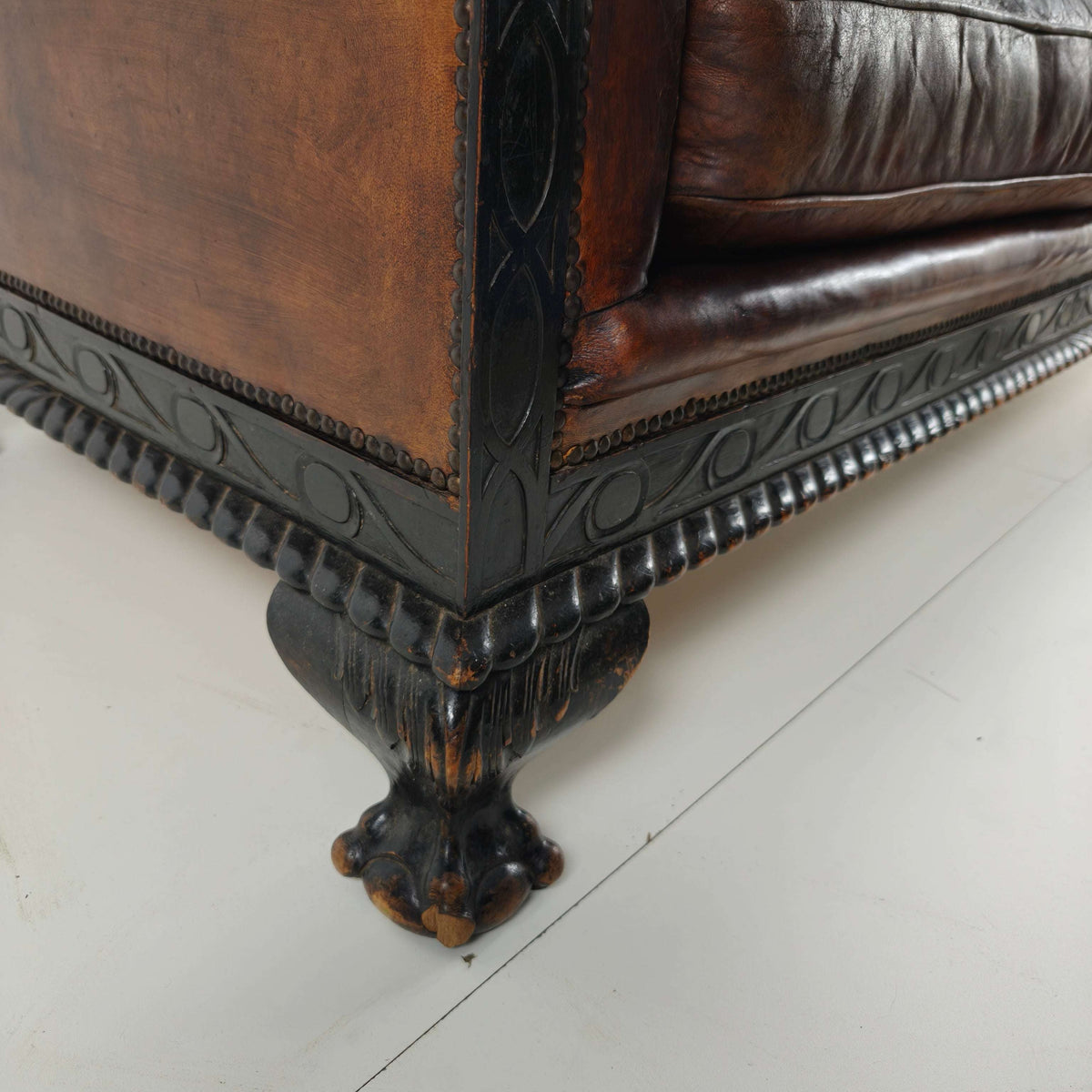 Early 20th Century Country House Camelback Club Sofa Early 20th Century Country House Camelback Club Sofa