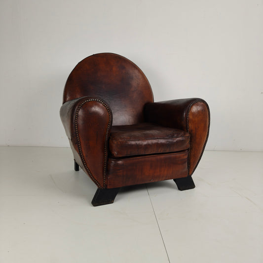 Leather Art Deco Gentleman’s Club Chair