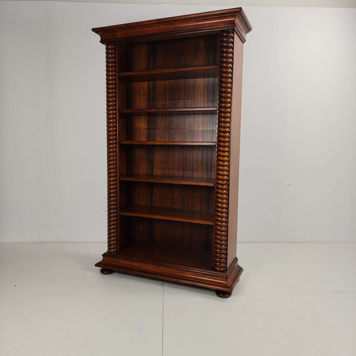 Barley Twist Open Bookcase – Solid Walnut, circa 1930 Barley Twist Open Bookcase – Solid Walnut, circa 1930