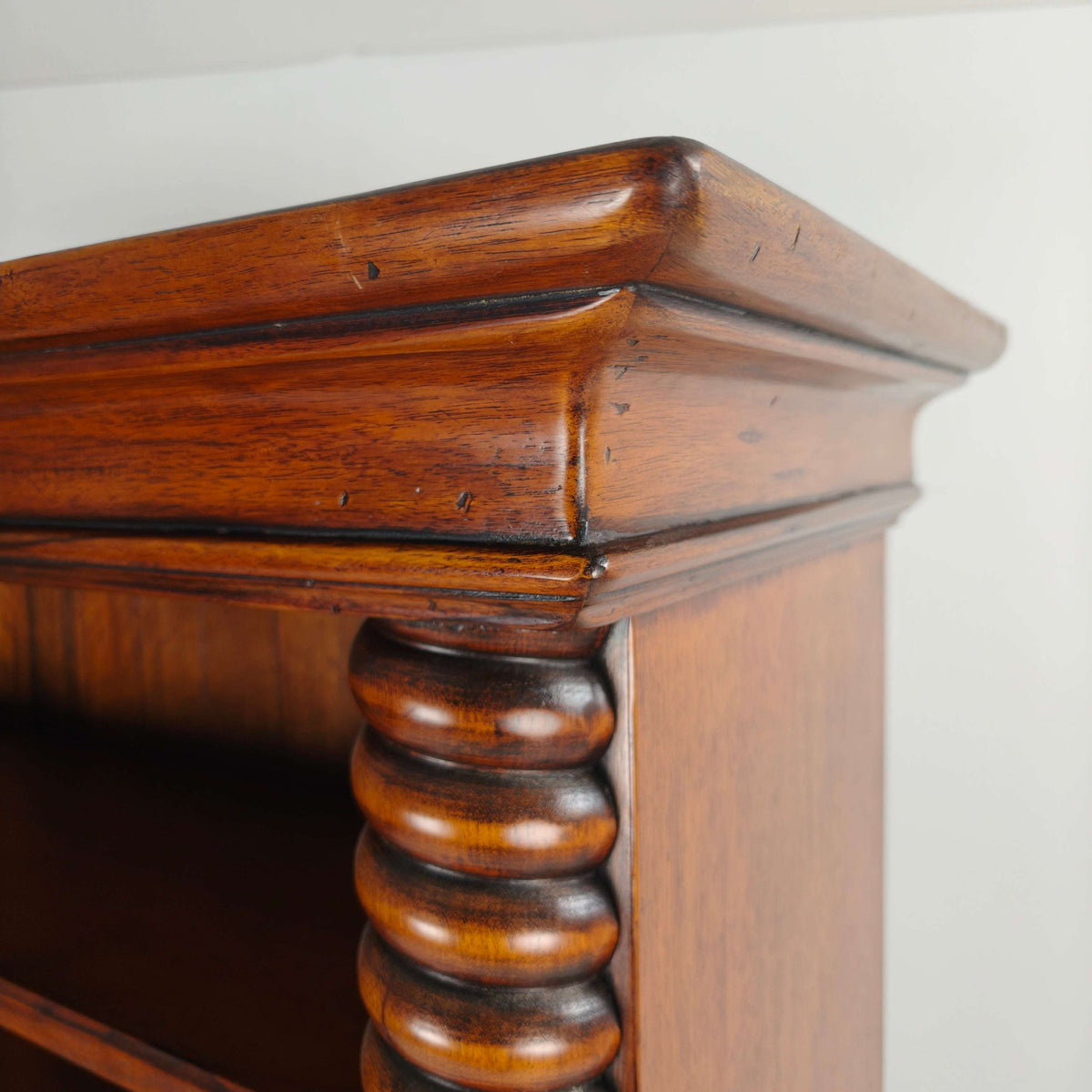 Barley Twist Open Bookcase – Solid Walnut, circa 1930 Barley Twist Open Bookcase – Solid Walnut, circa 1930