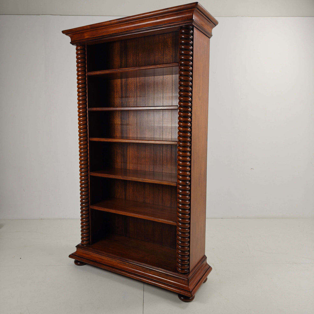 Barley Twist Open Bookcase – Solid Walnut, circa 1930 Barley Twist Open Bookcase – Solid Walnut, circa 1930