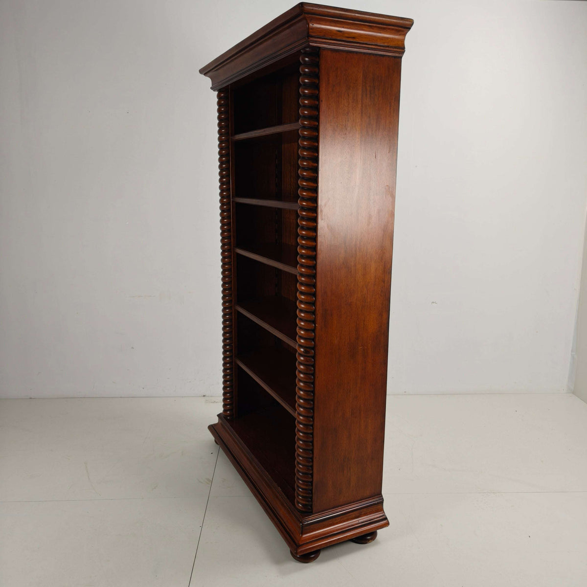 Barley Twist Open Bookcase – Solid Walnut, circa 1930 Barley Twist Open Bookcase – Solid Walnut, circa 1930