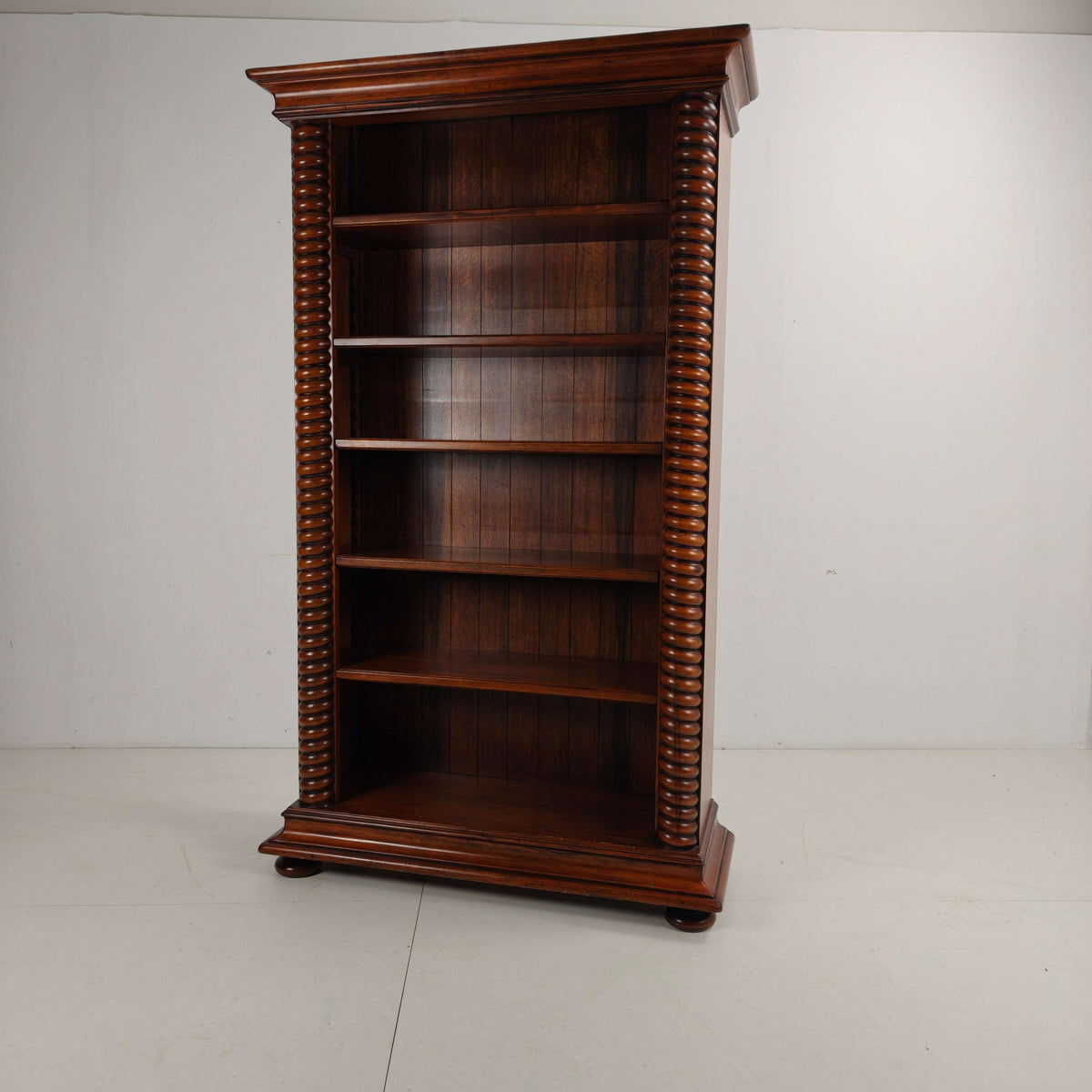 Barley Twist Open Bookcase – Solid Walnut, circa 1930 Barley Twist Open Bookcase – Solid Walnut, circa 1930