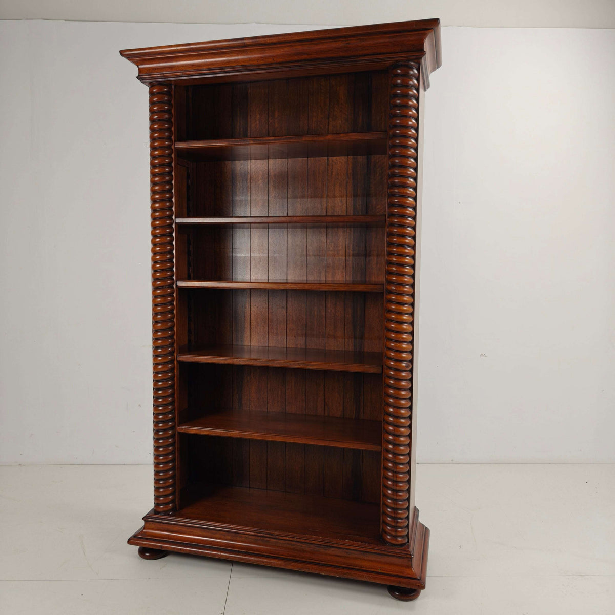Barley Twist Open Bookcase – Solid Walnut, circa 1930 Barley Twist Open Bookcase – Solid Walnut, circa 1930
