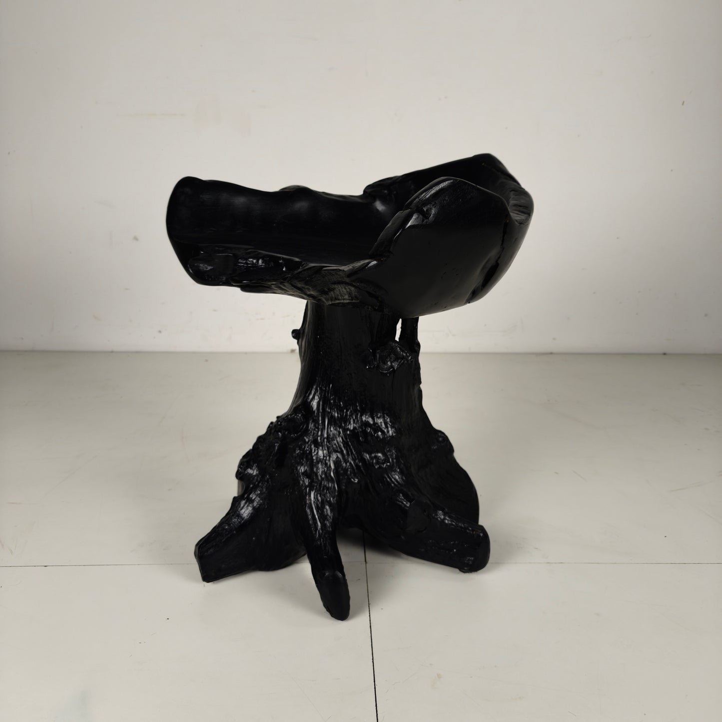 Mid-Century Black Tree Stump Chair