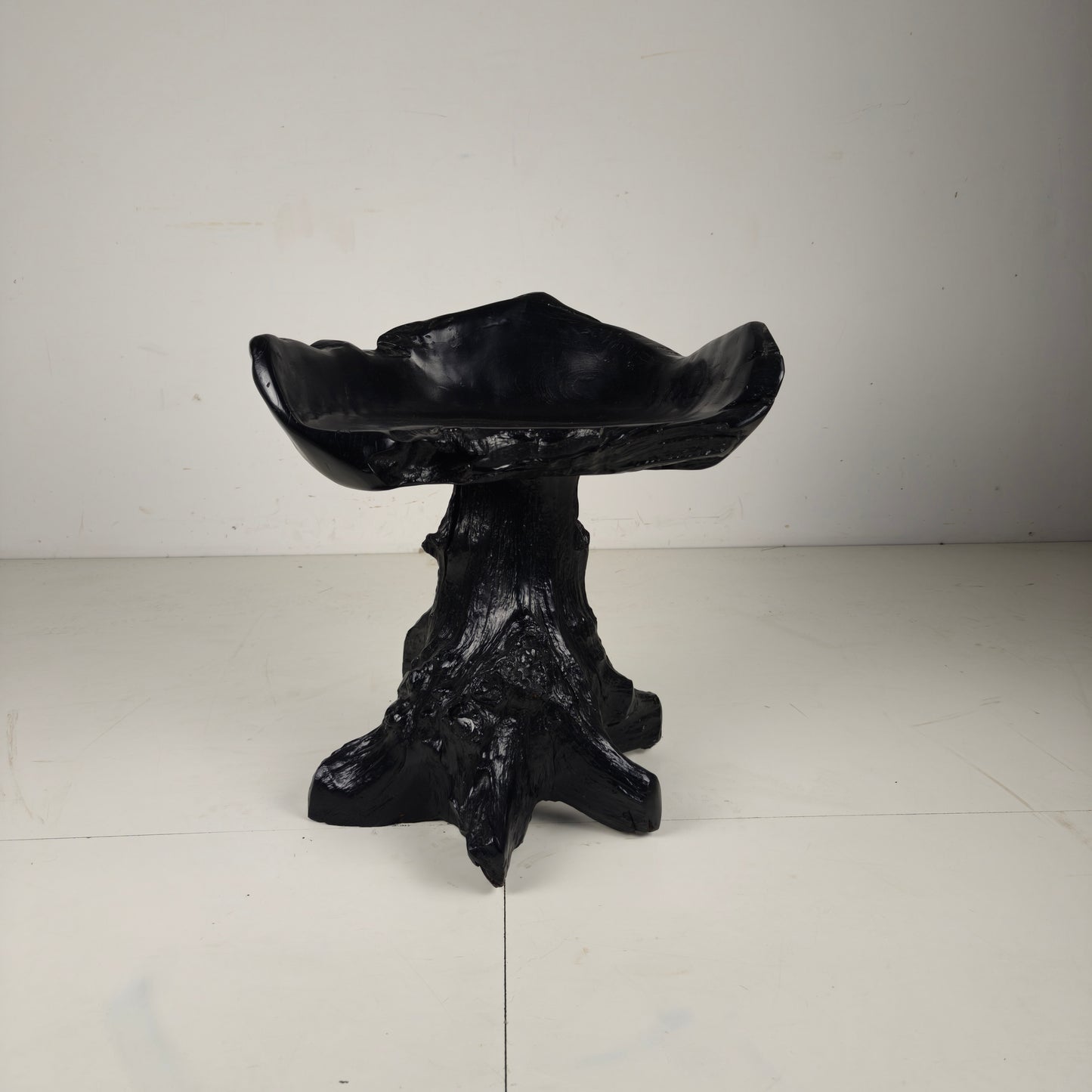 Mid-Century Black Tree Stump Chair