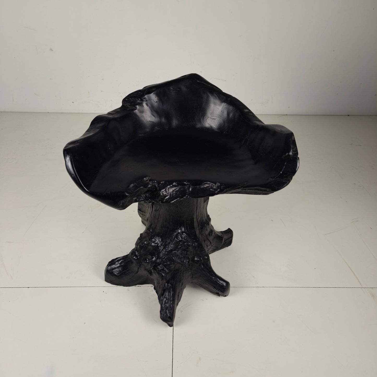 Mid-Century Black Tree Stump Chair
