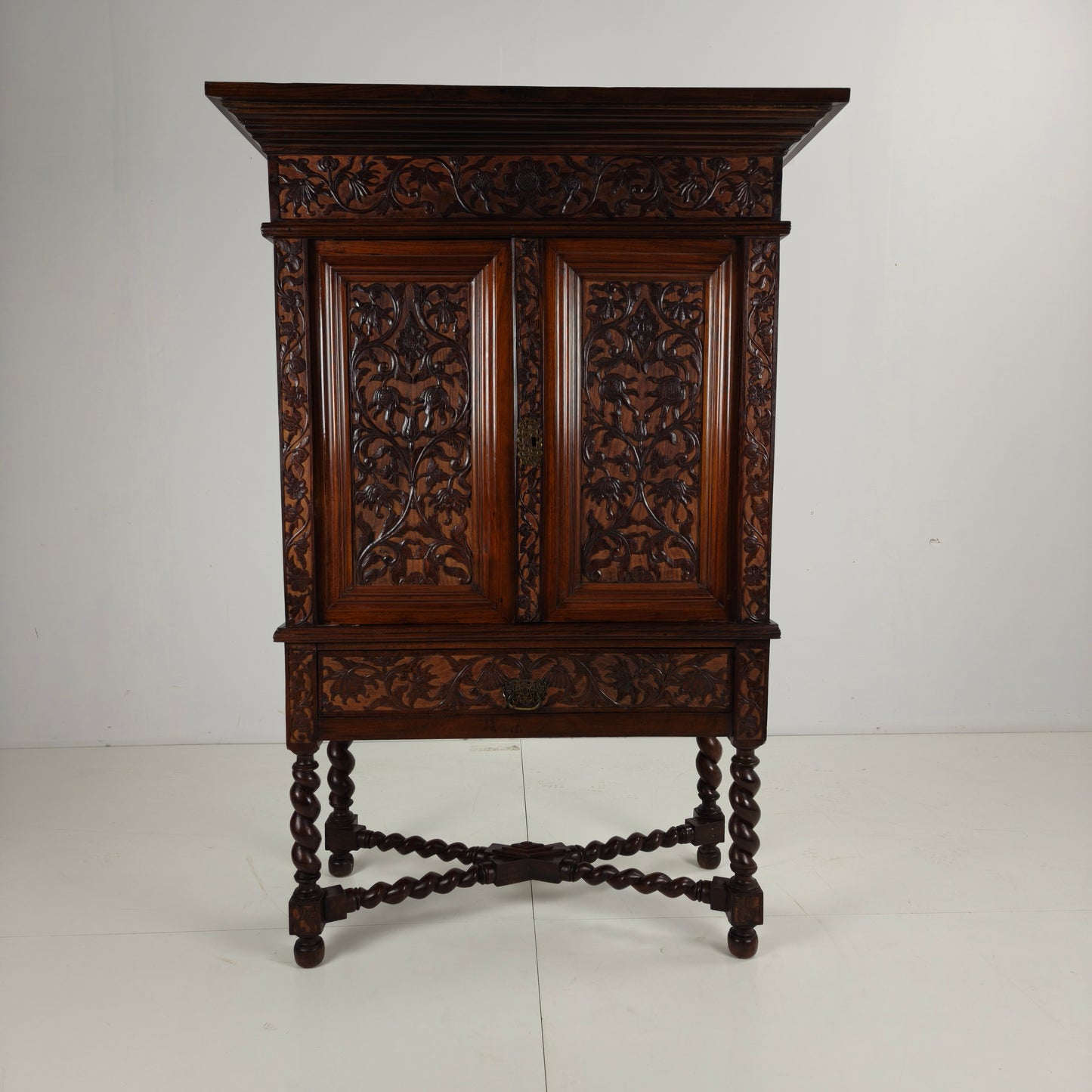 19th Century Carved Colonial Cabinet – Dutch East Indies