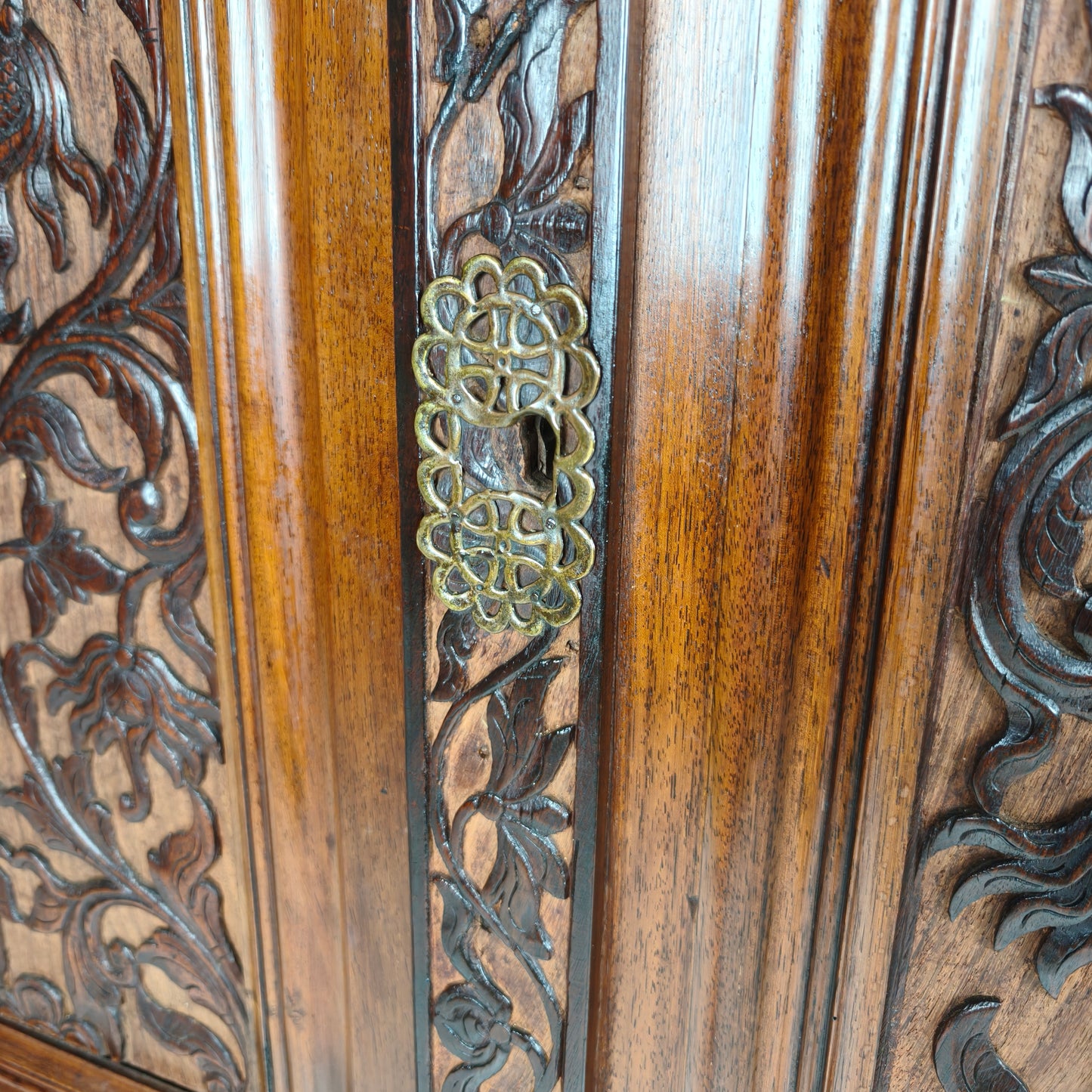19th Century Carved Colonial Cabinet – Dutch East Indies