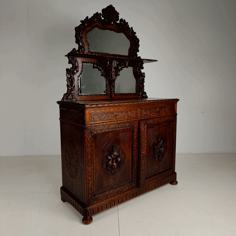 Horrix Buffet Cabinet with Mirror – Black Forest Style, By Horrix Horrix Buffet Cabinet with Mirror – Black Forest Style, By Horrix