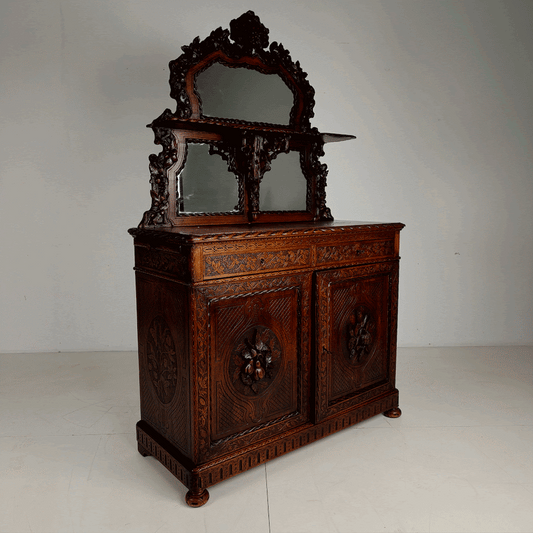 Horrix Buffet Cabinet with Mirror – Black Forest Style, By Horrix Horrix Buffet Cabinet with Mirror – Black Forest Style, By Horrix