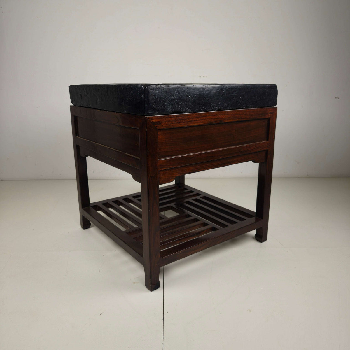 Rare Imperial Chinese Golden Brick (Jīn Zhuān) on Custom Hardwood Display Table Rare Imperial Chinese Golden Brick (Jīn Zhuān) on Custom Hardwood Display Table
