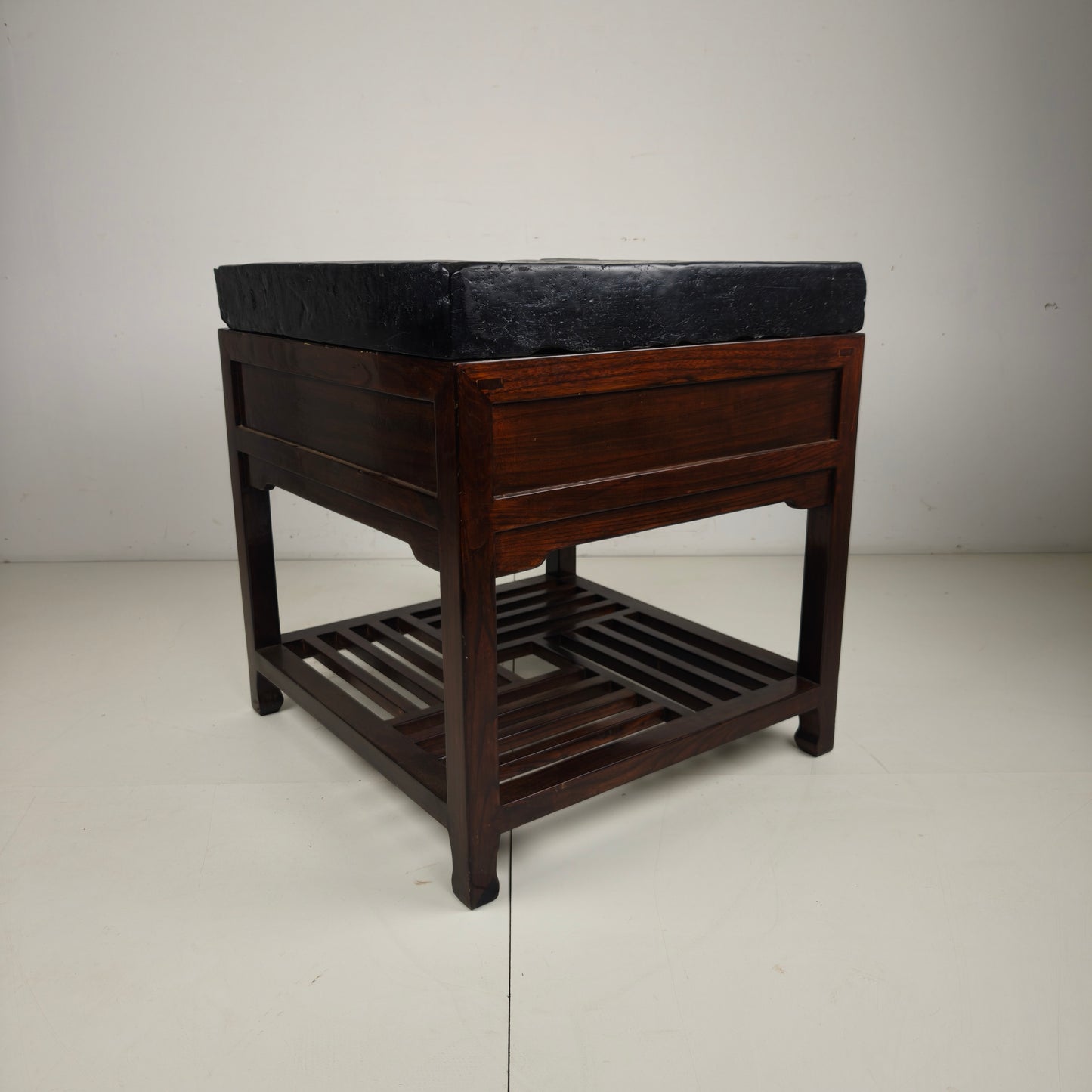 Rare Imperial Chinese Golden Brick (Jīn Zhuān) on Custom Hardwood Display Table