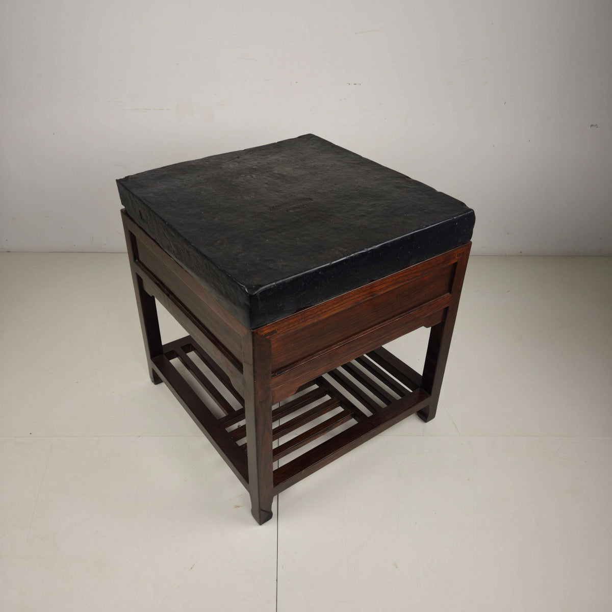 Rare Imperial Chinese Golden Brick (Jīn Zhuān) on Custom Hardwood Display Table Rare Imperial Chinese Golden Brick (Jīn Zhuān) on Custom Hardwood Display Table