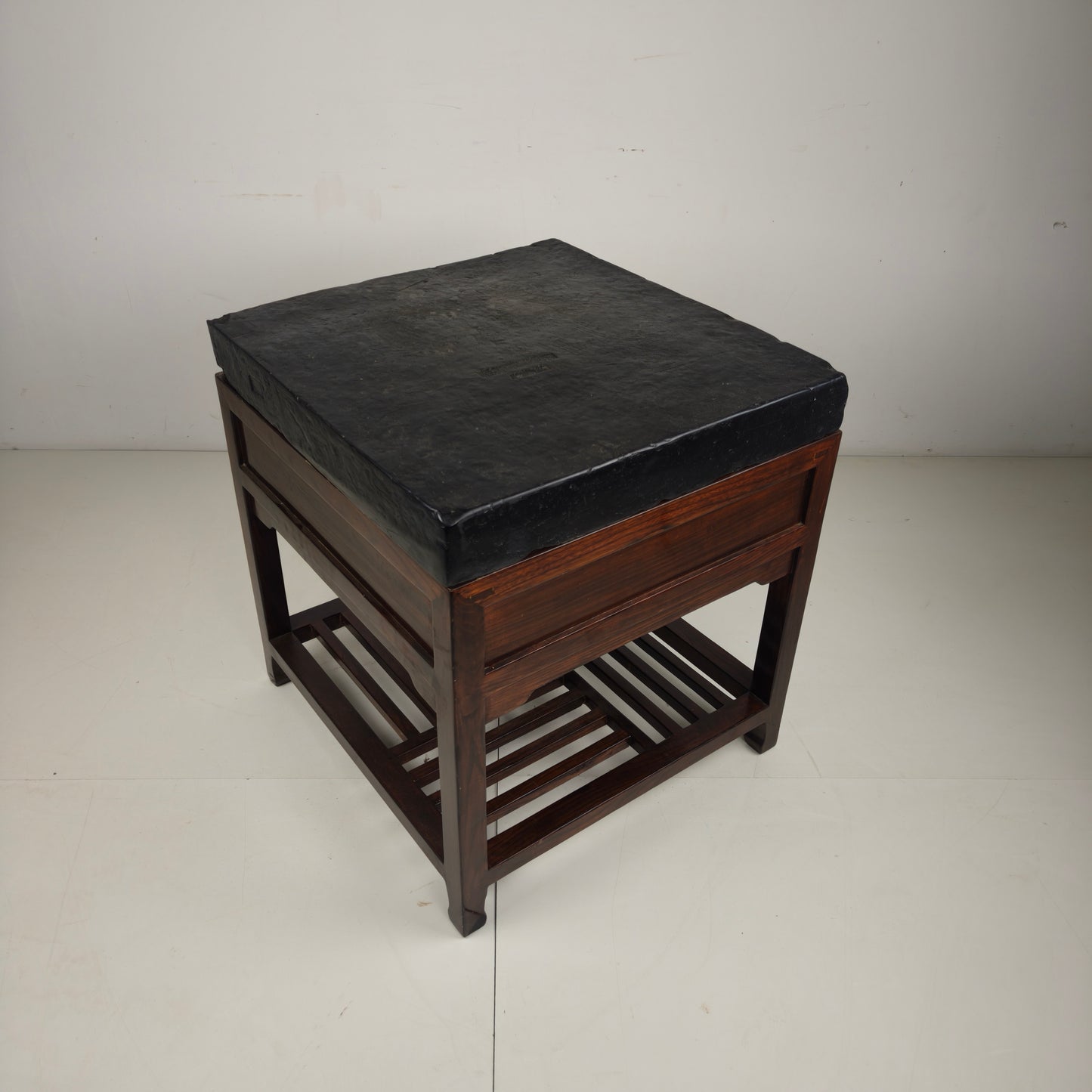Rare Imperial Chinese Golden Brick (Jīn Zhuān) on Custom Hardwood Display Table