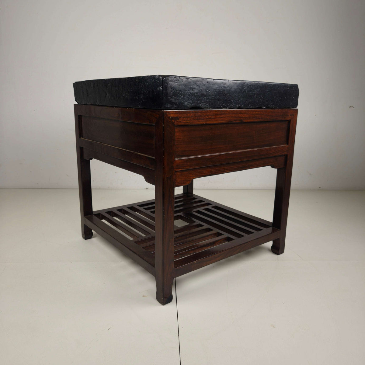 Rare Imperial Chinese Golden Brick (Jīn Zhuān) on Custom Hardwood Display Table Rare Imperial Chinese Golden Brick (Jīn Zhuān) on Custom Hardwood Display Table