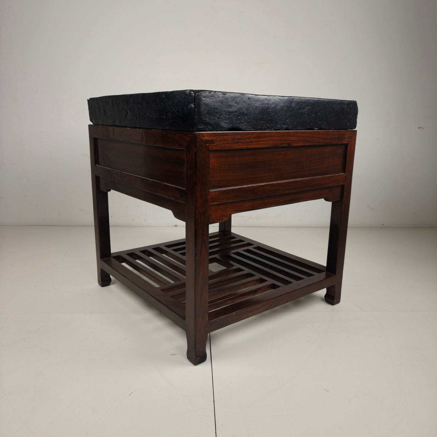 Rare Imperial Chinese Golden Brick (Jīn Zhuān) on Custom Hardwood Display Table